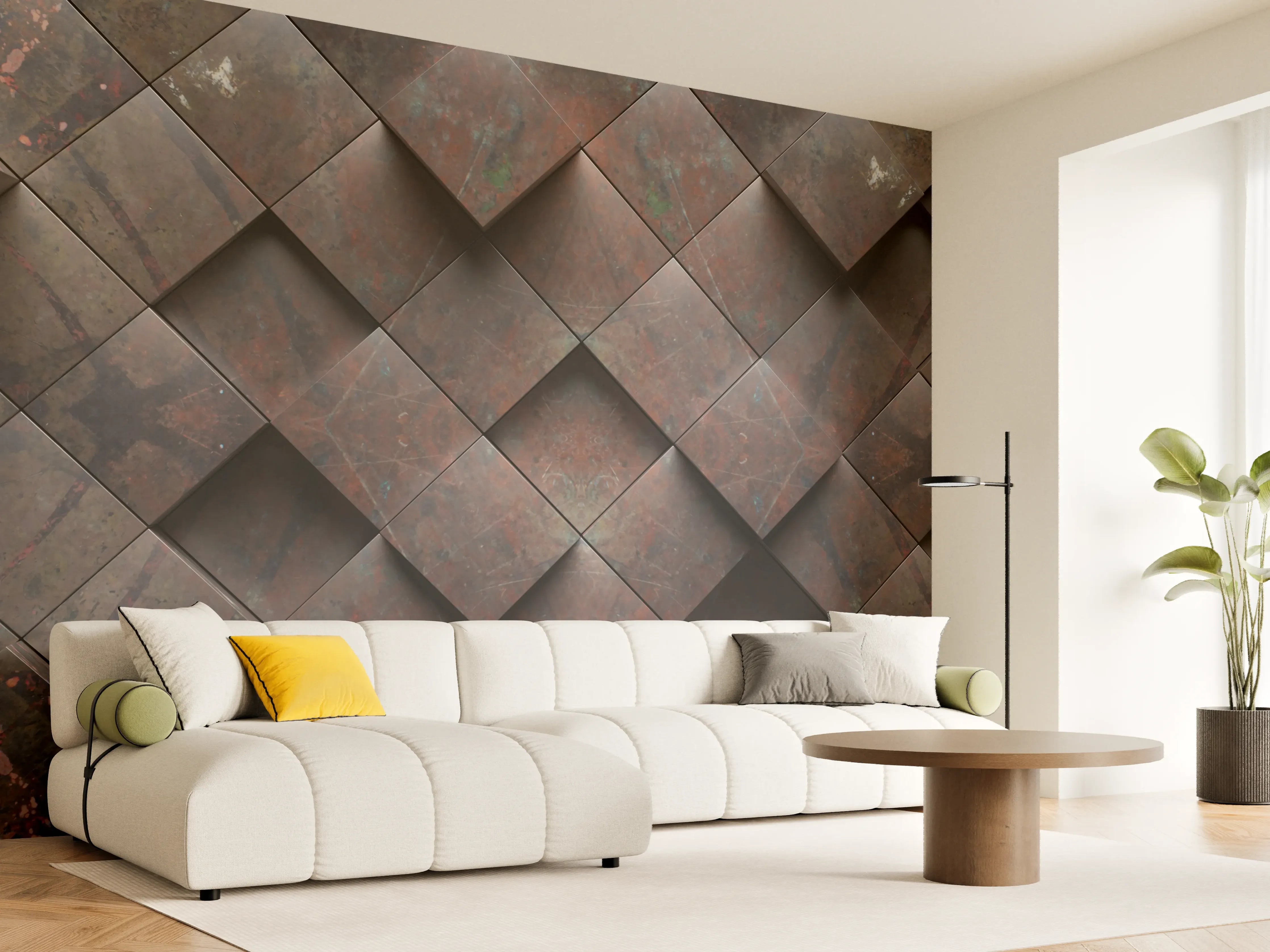 Wandverkleidung Wohnzimmer - Rustikale Stahlplatten Wanddeko