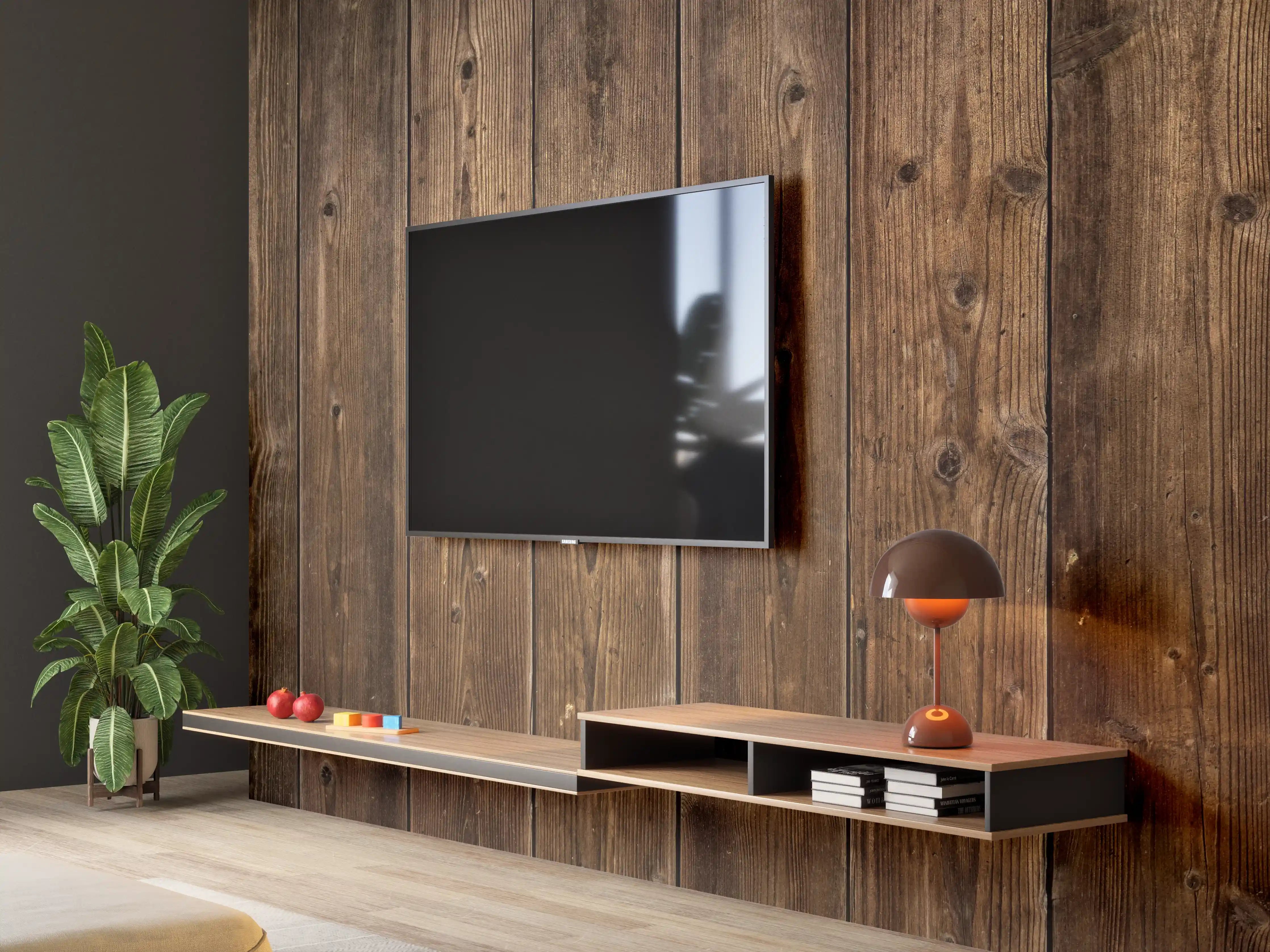 Wandverkleidung Wohnzimmer - Rustikales Holzpaneel Design