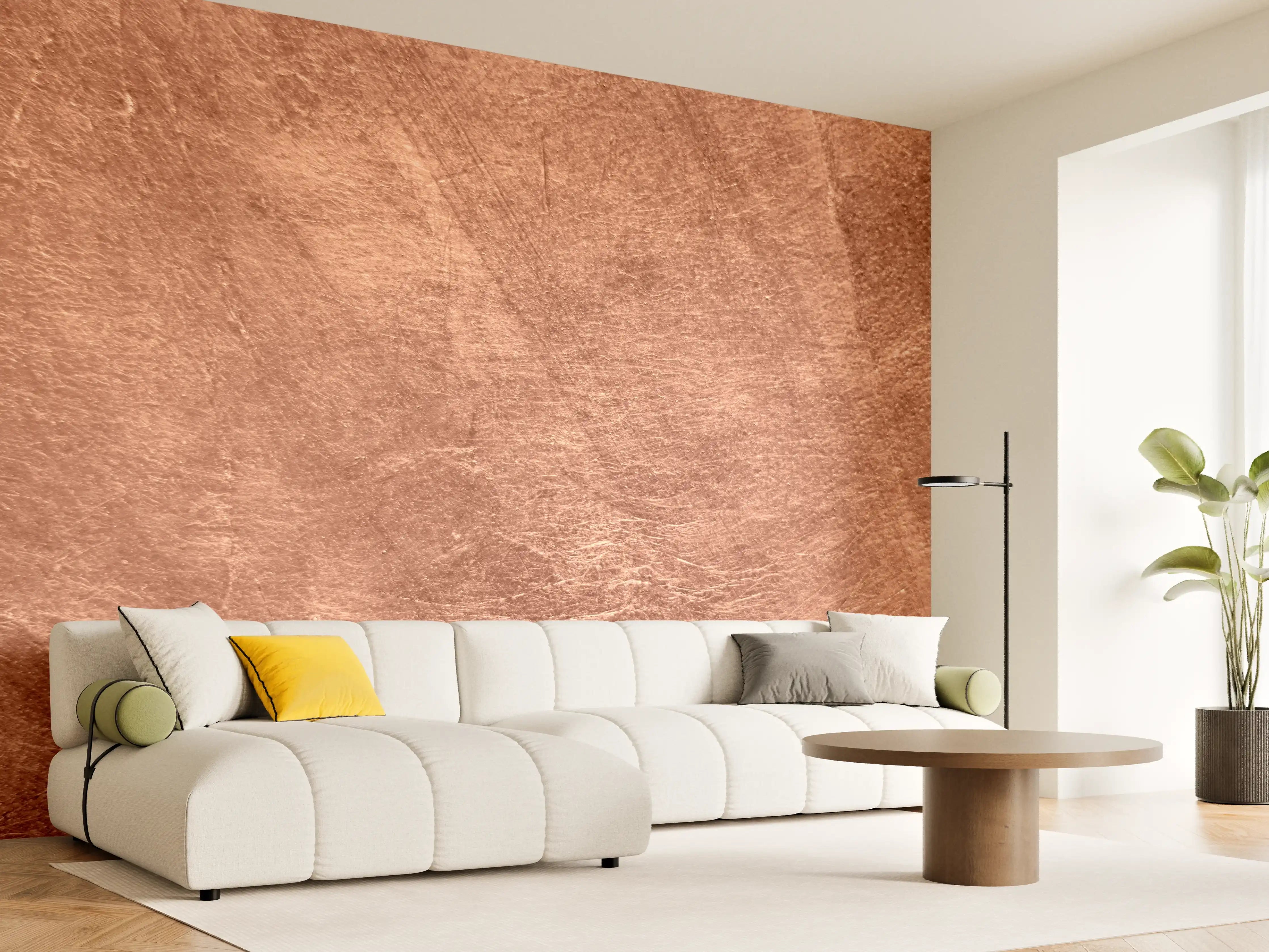 Wandverkleidung Wohnzimmer - Rustikales Kupfer-Design