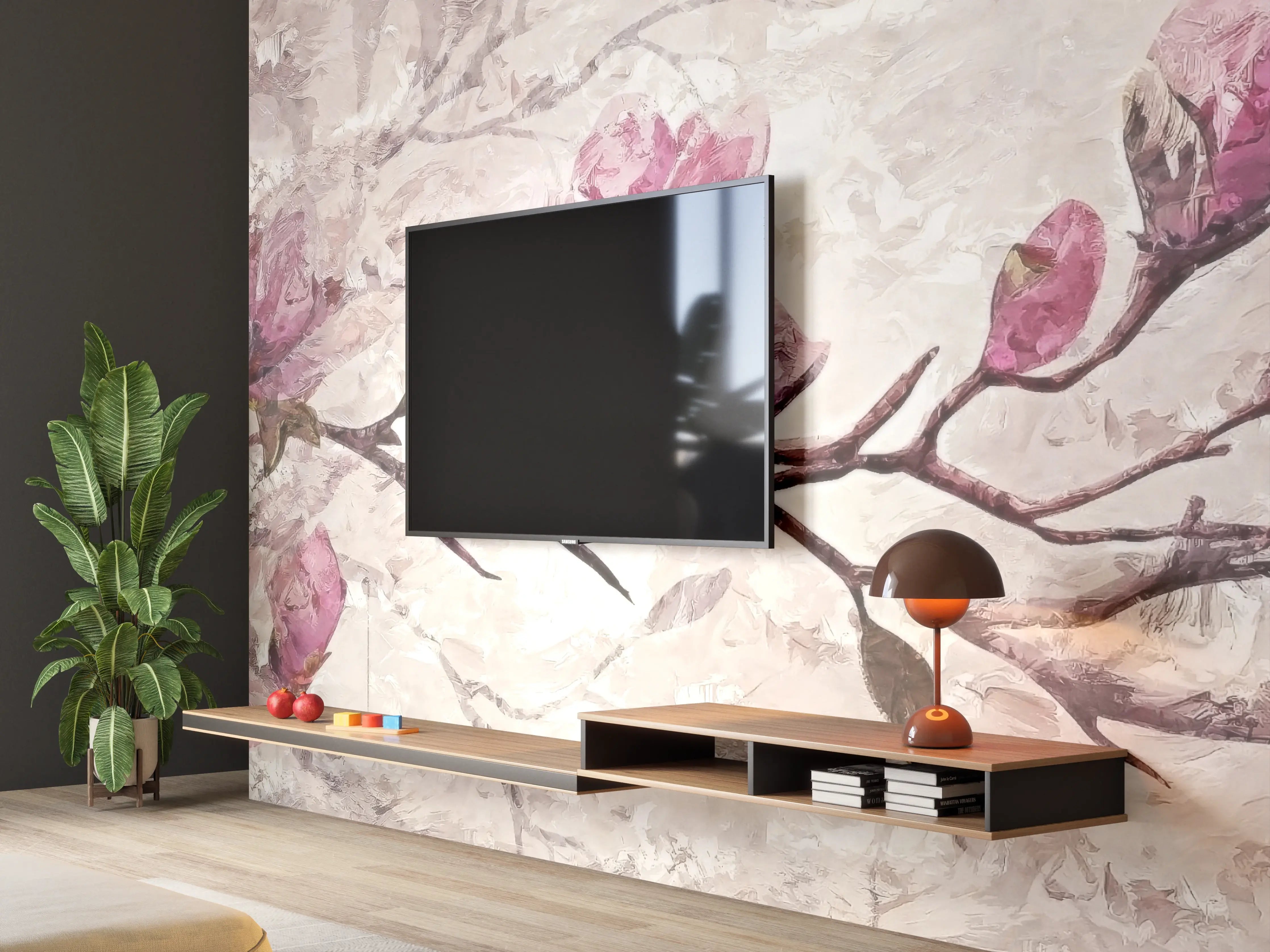 Wandverkleidung Wohnzimmer - Sakura Baum - Gemälde