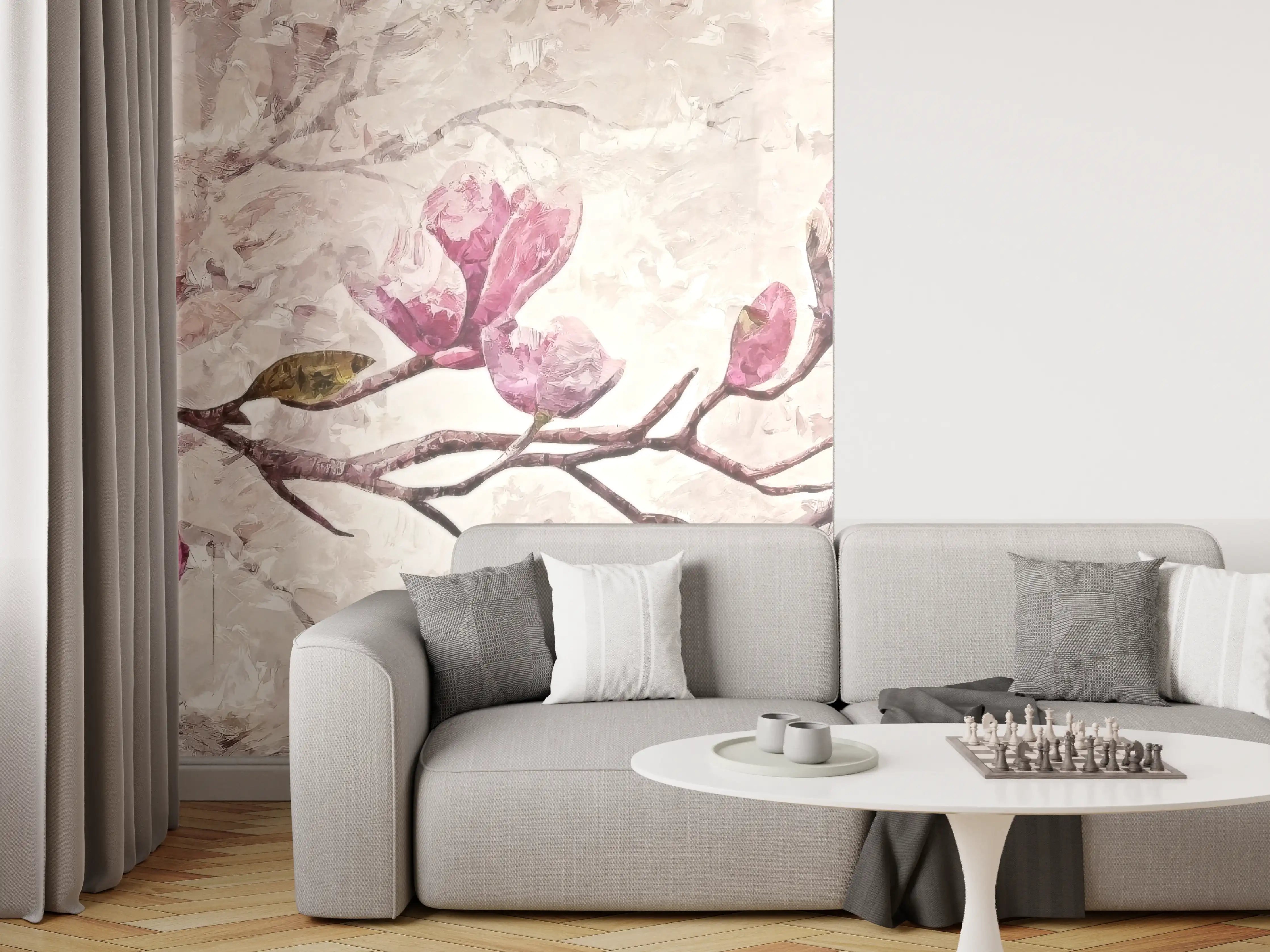 Wandverkleidung Wohnzimmer - Sakura Baum - Gemälde