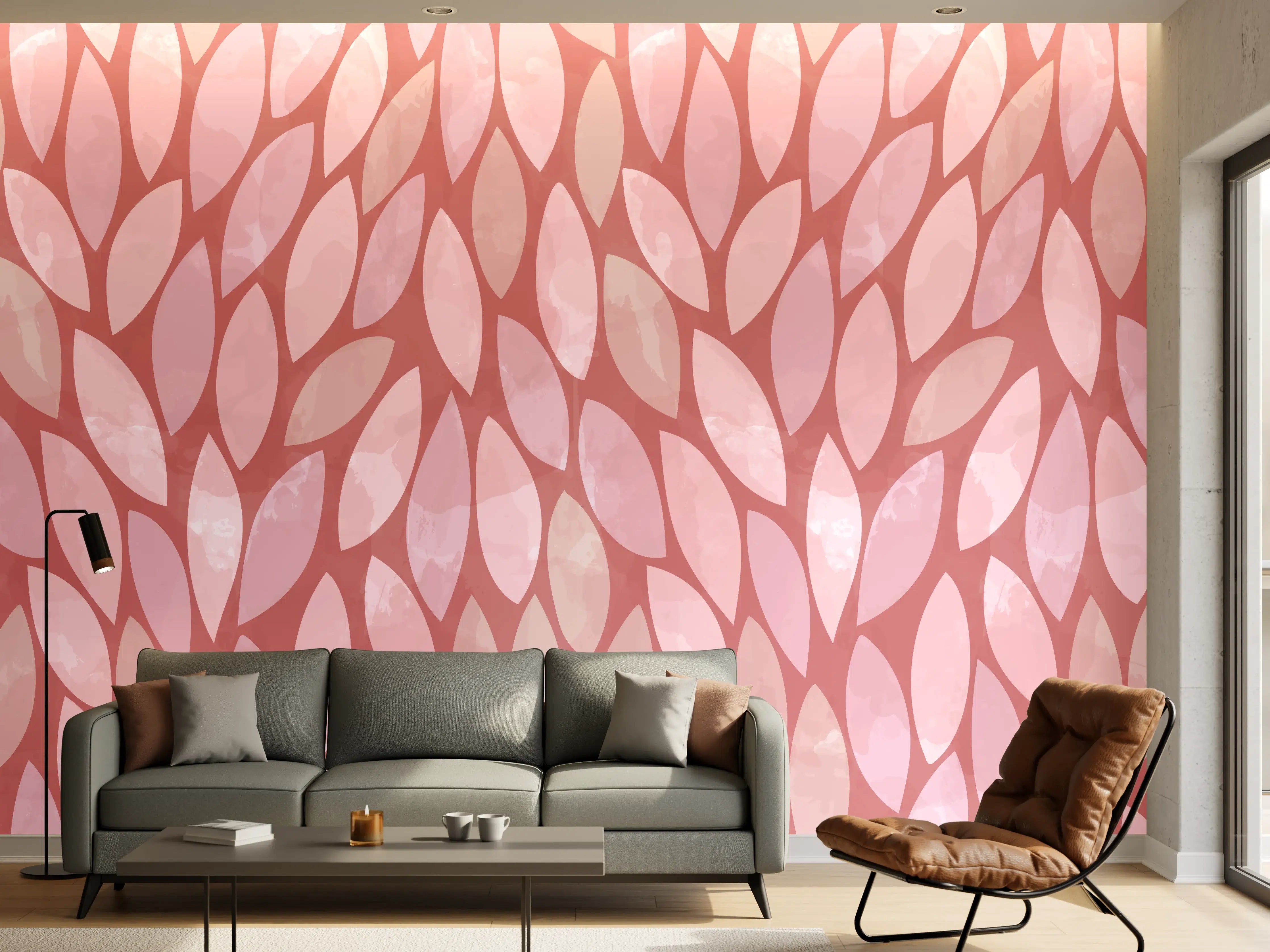 Wandverkleidung Wohnzimmer - Sanfte Farbpalette mit Rosé-Tönen