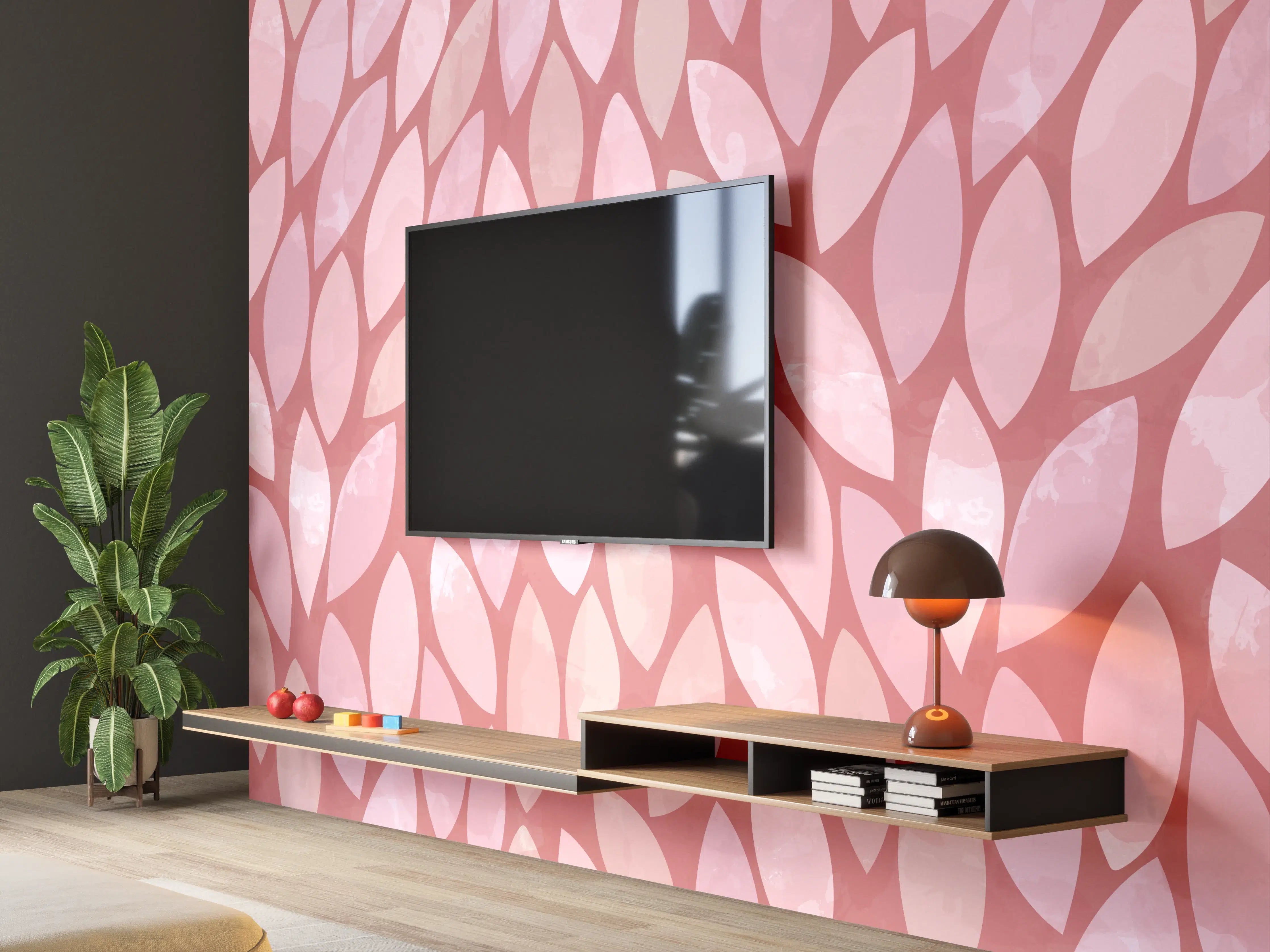 Wandverkleidung Wohnzimmer - Sanfte Farbpalette mit Rosé-Tönen