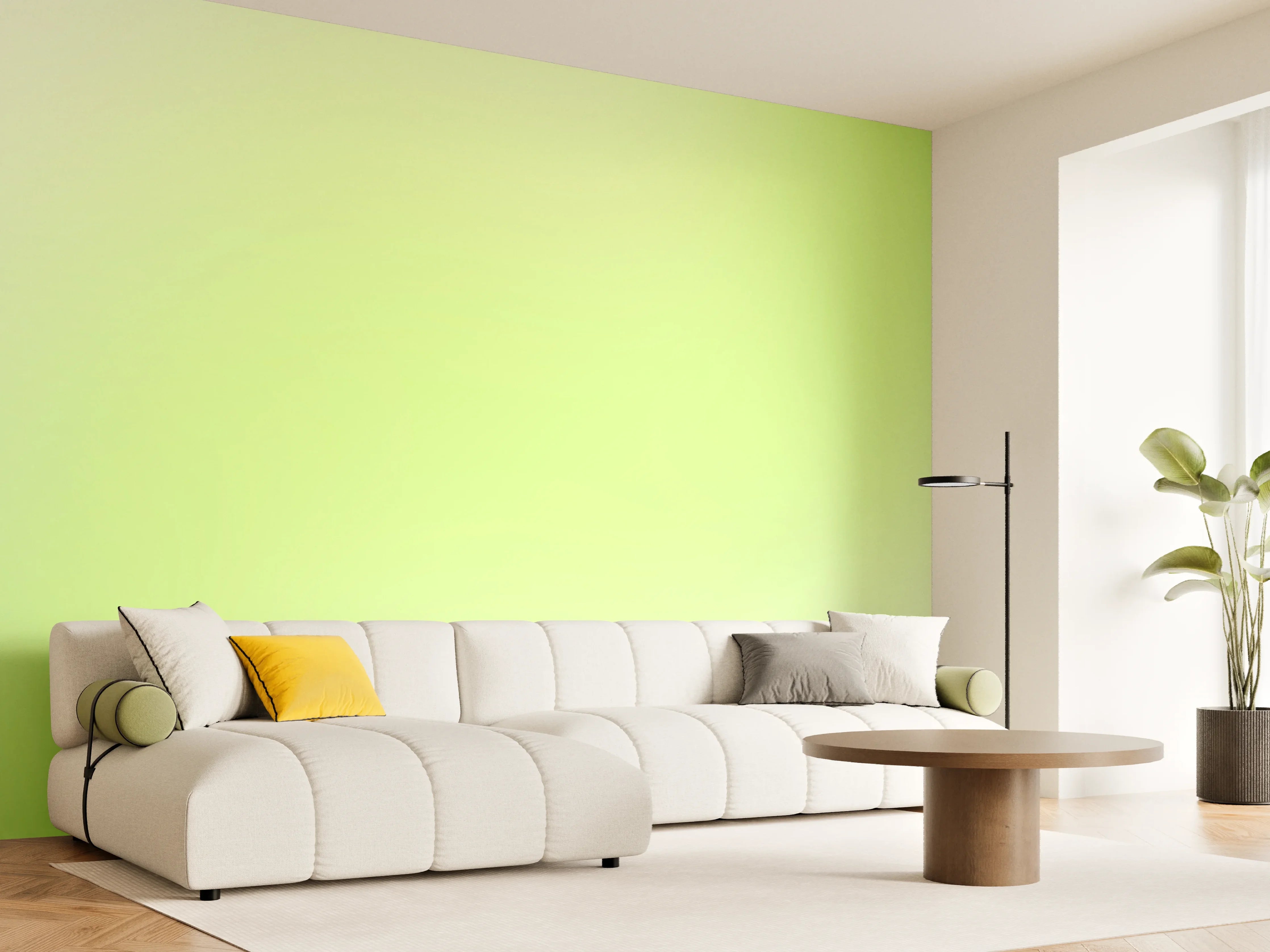 Wandverkleidung Wohnzimmer - Sanfte grüne Farbverläufe