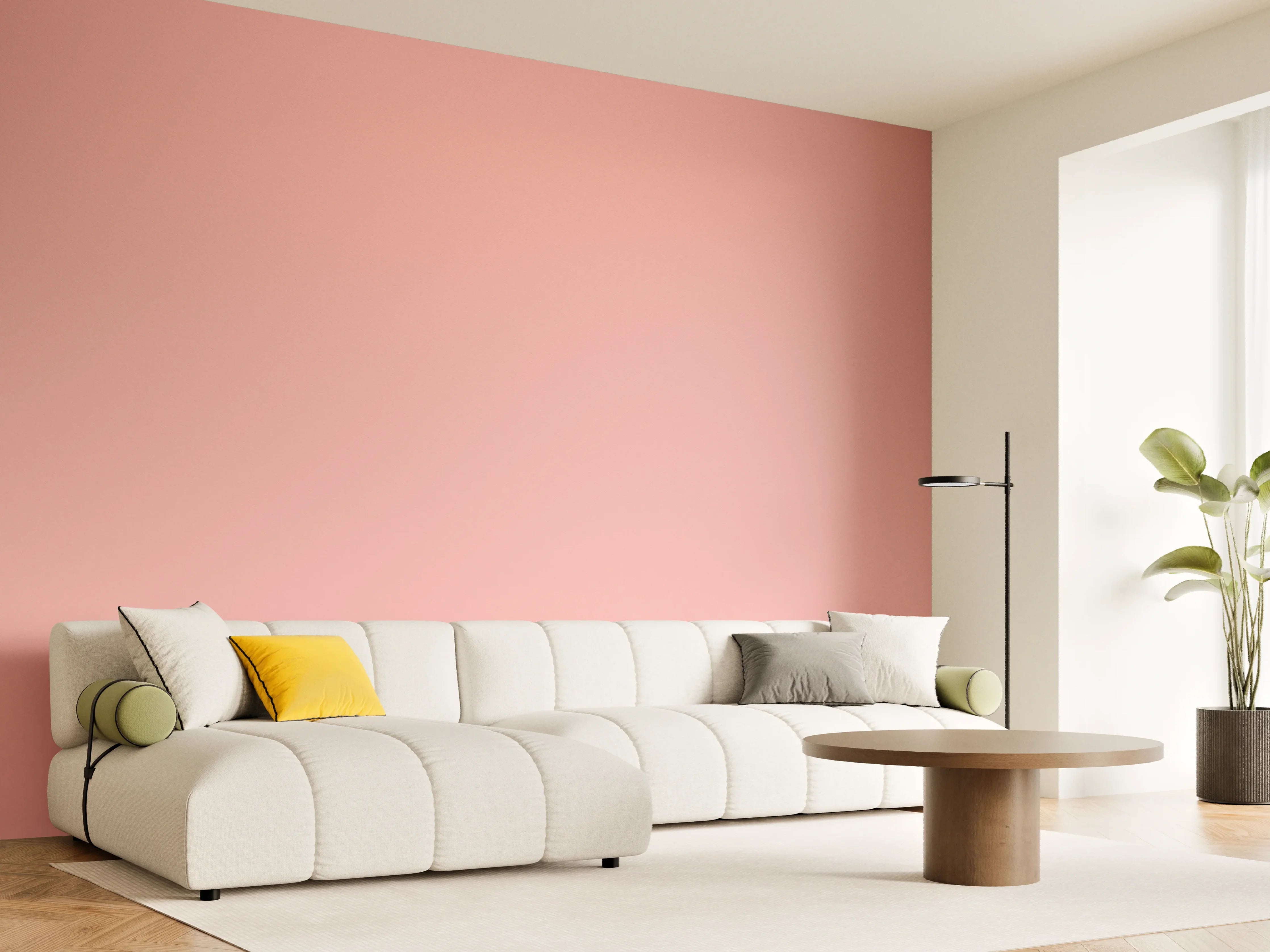 Wandverkleidung Wohnzimmer - Sanfter Rosaton-Hintergrund