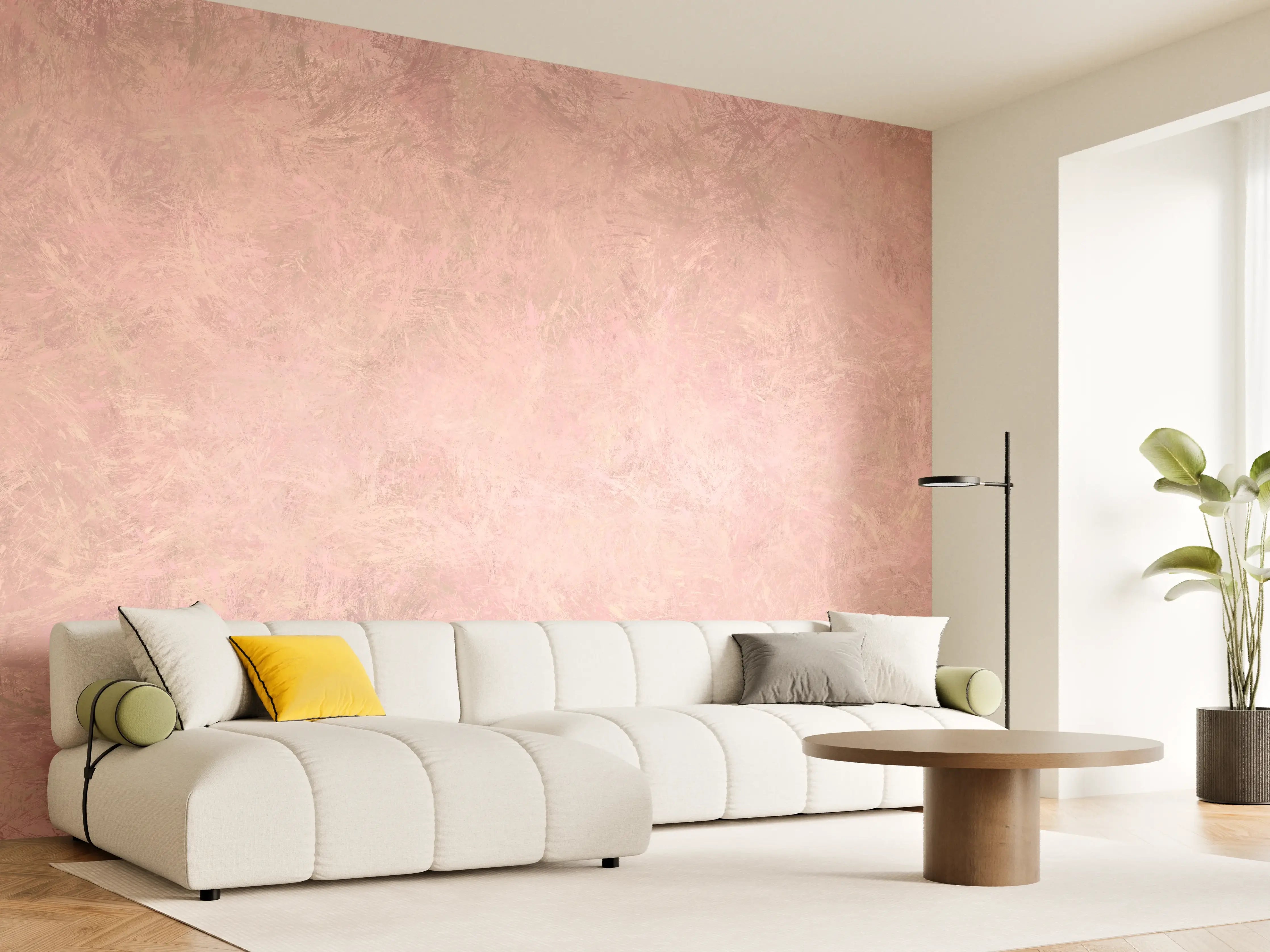 Wandverkleidung Wohnzimmer - Sanfter Rosé-Hintergrund mit Textur