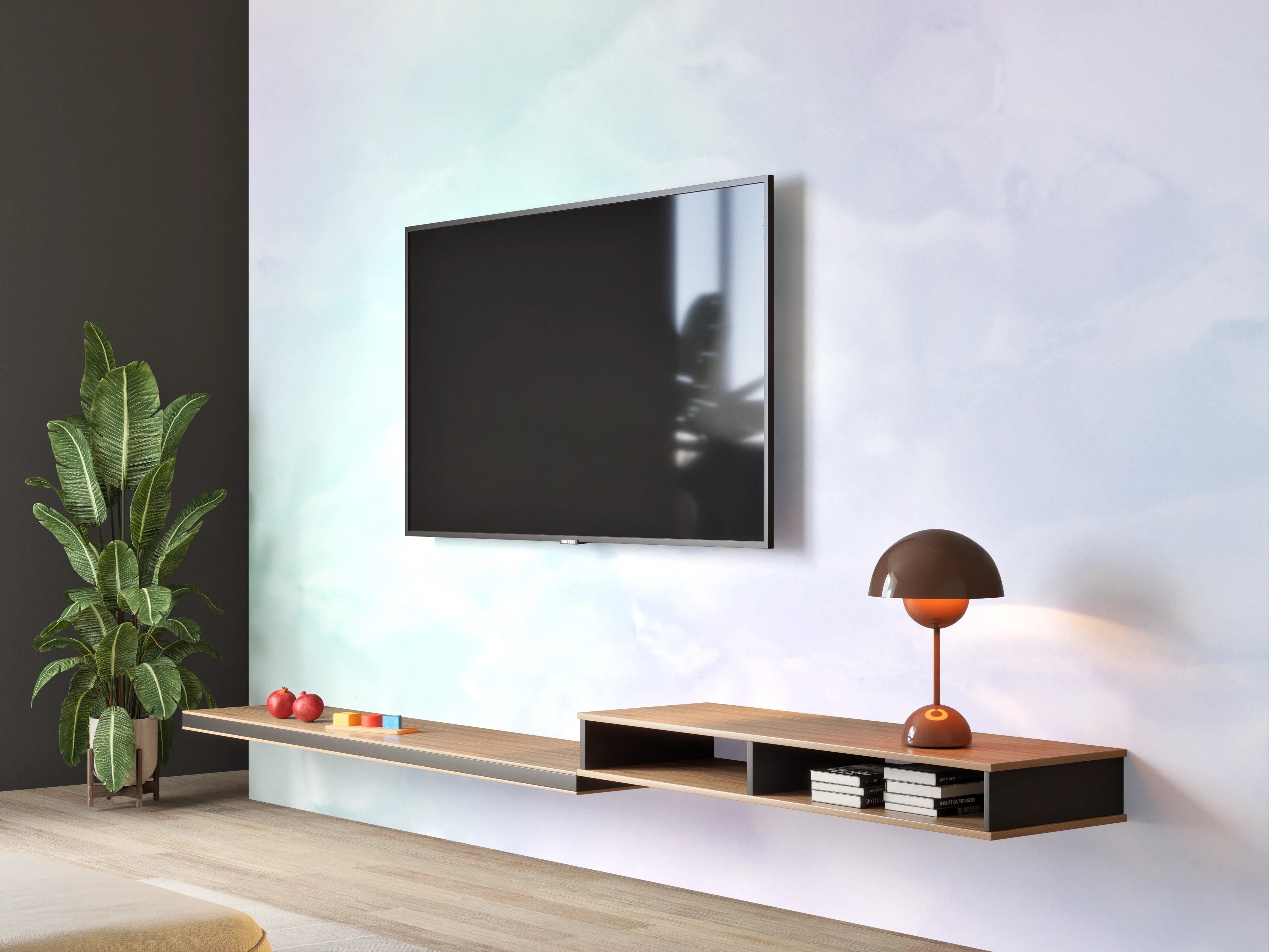 Wandverkleidung Wohnzimmer - Sanfter Wasserfarben-Hintergrund