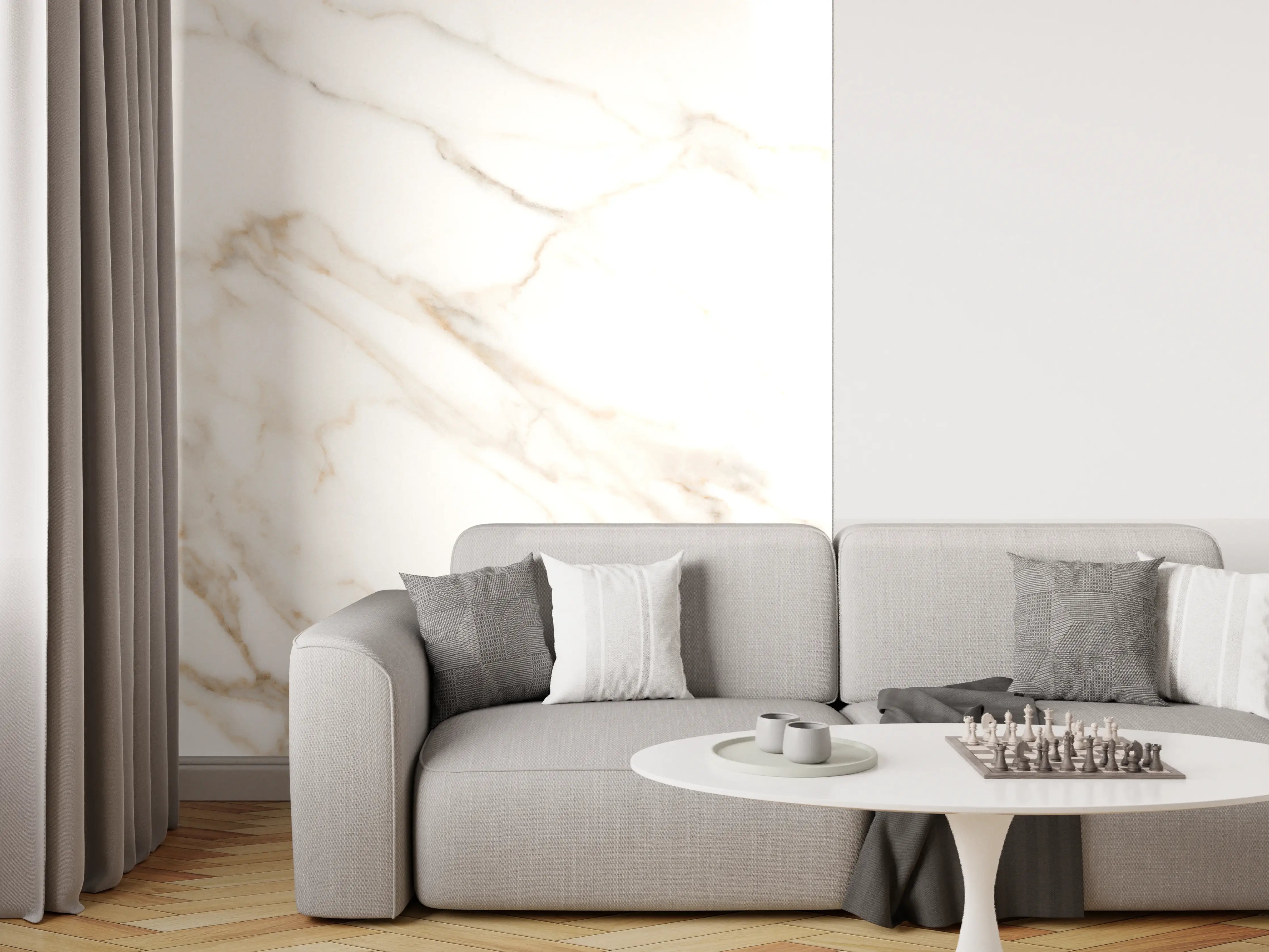Wandverkleidung Wohnzimmer - Satvariyo Marmor