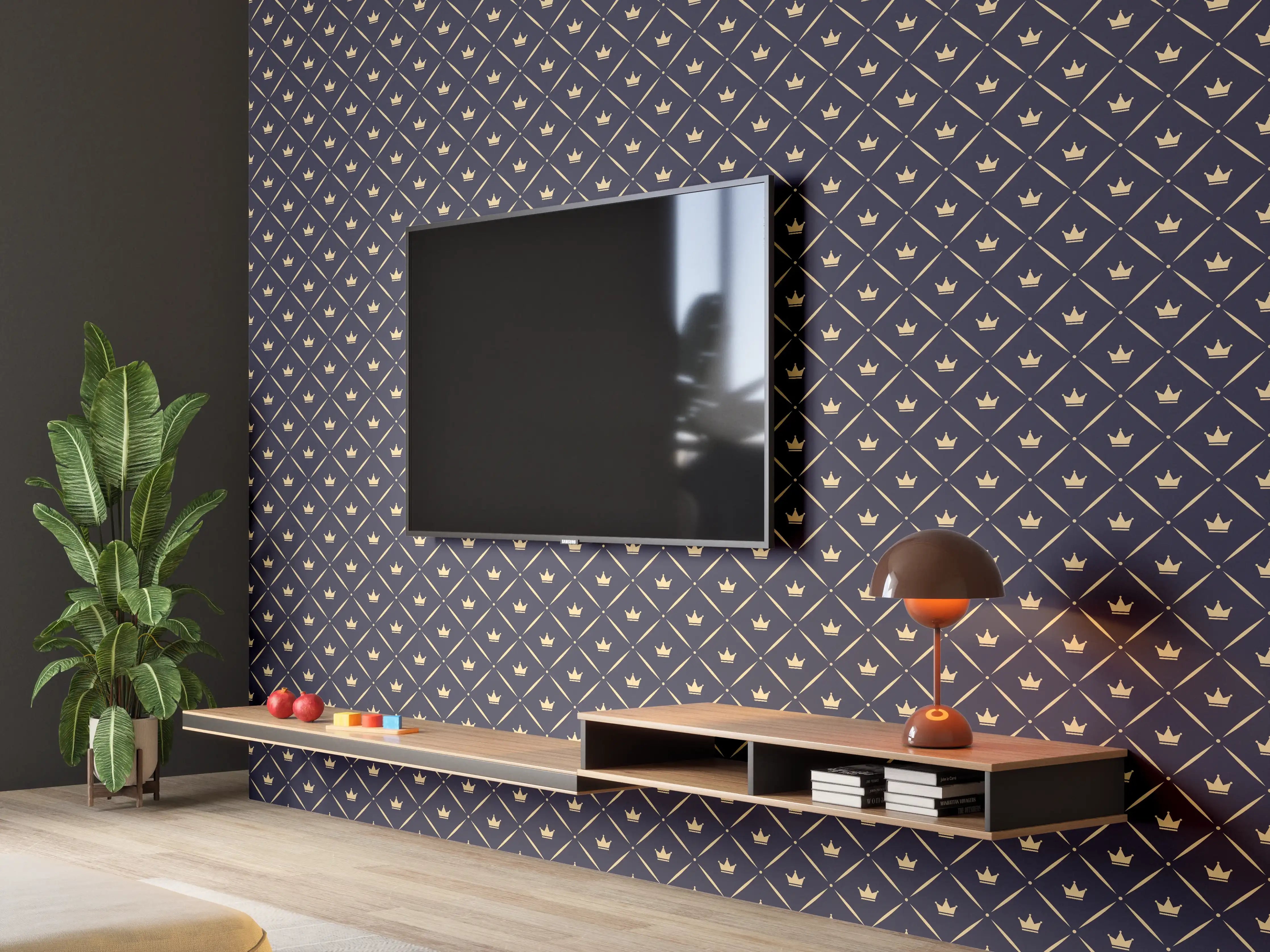 Wandverkleidung Wohnzimmer - Schlichte Grautöne: Geometrische Musterkunst