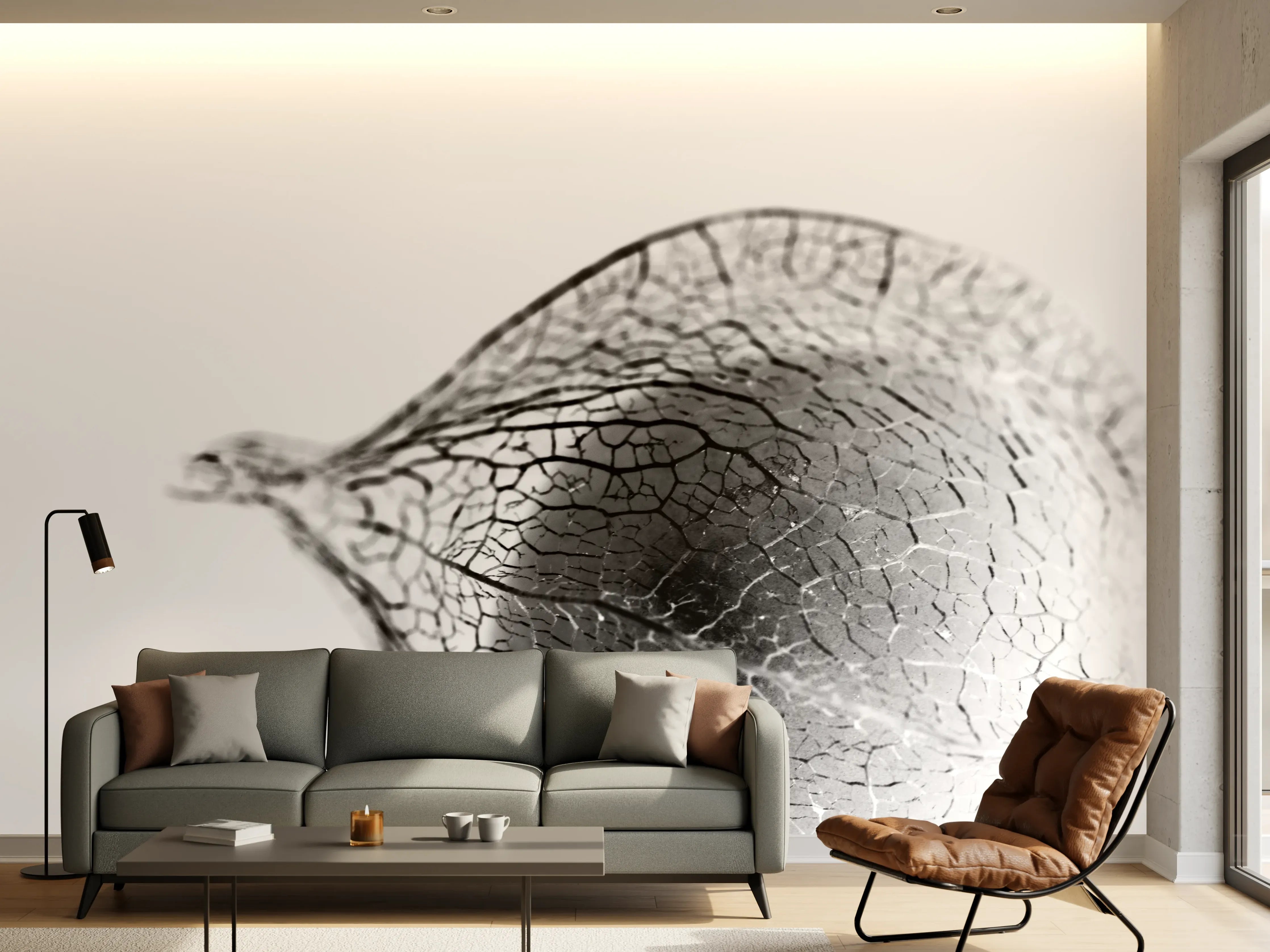 Wandverkleidung Wohnzimmer - Schlichte, elegante Naturaufnahme