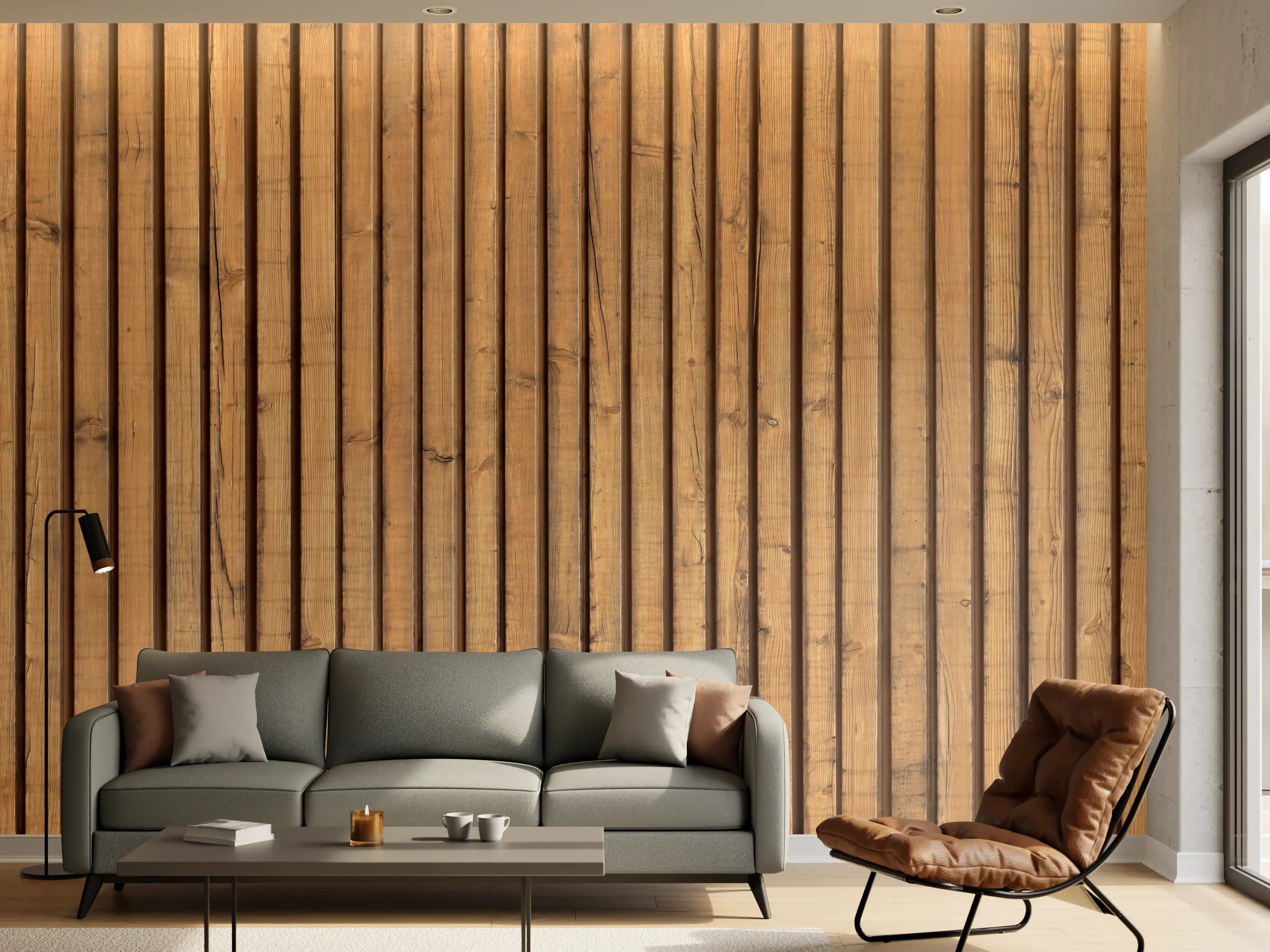 Wandverkleidung Wohnzimmer - Schöne Holzwand