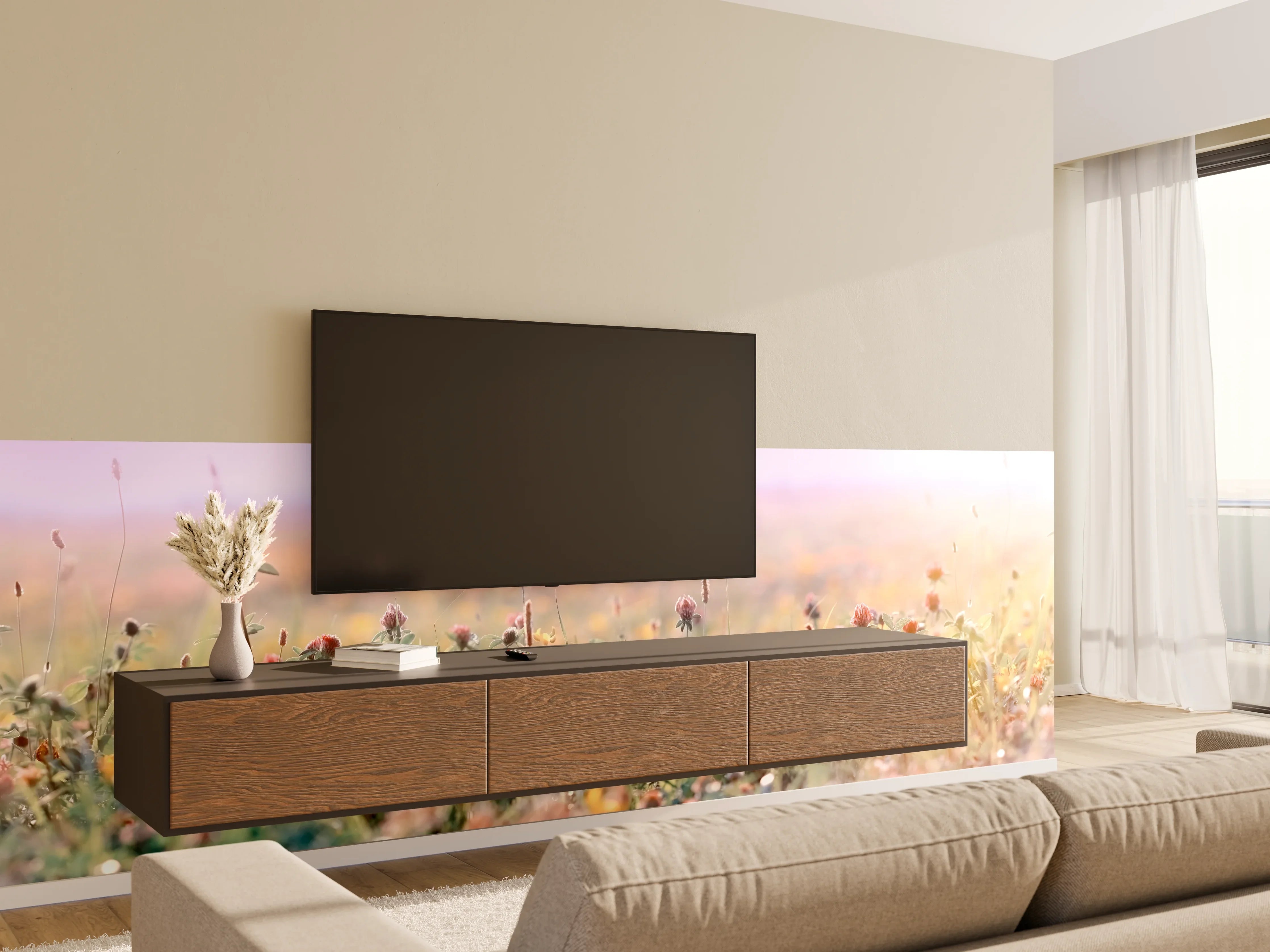 Wandverkleidung Wohnzimmer - Schöne Wiese