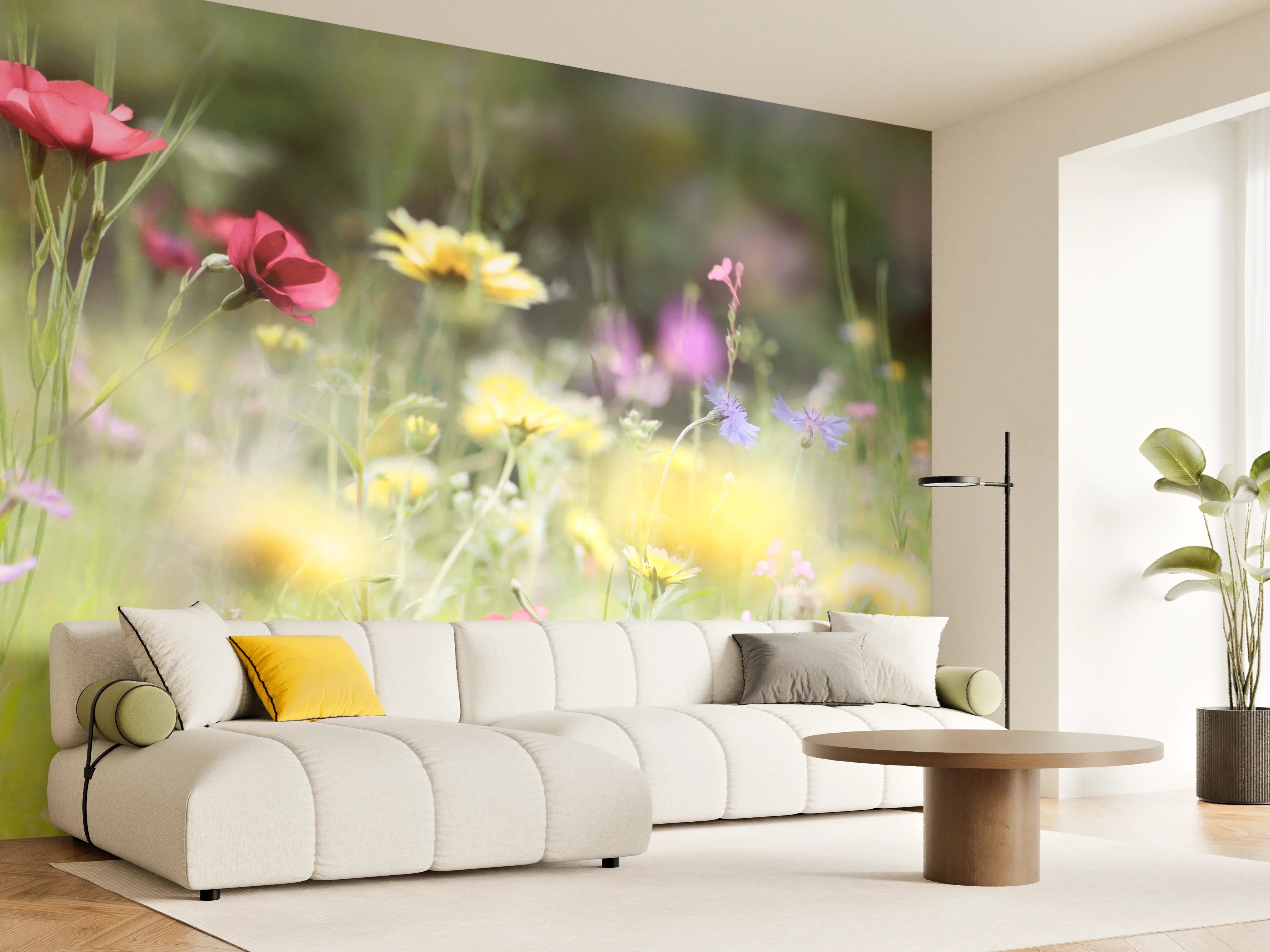 Wandverkleidung Wohnzimmer - Schöne Wildblumenwiese