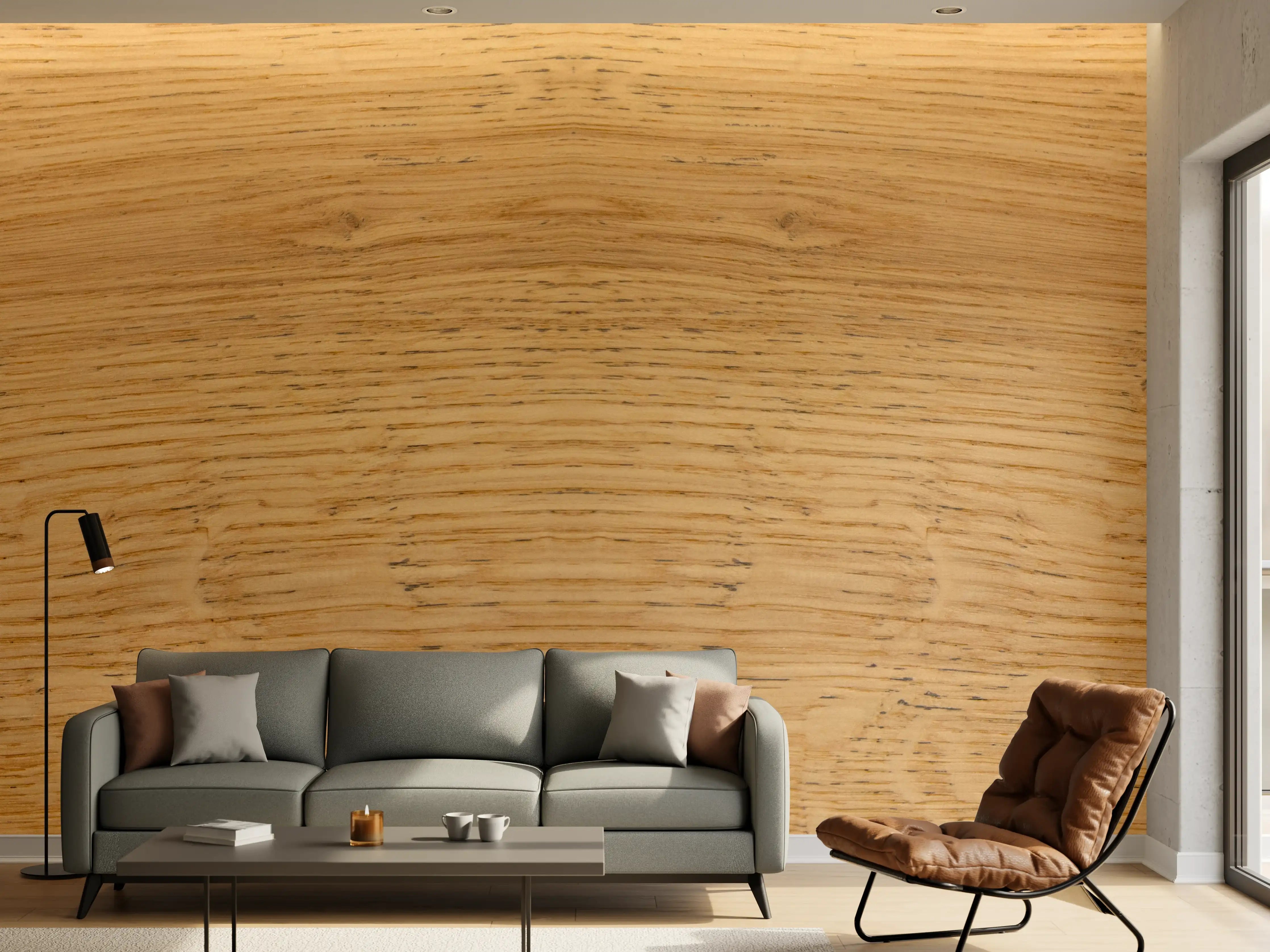 Wandverkleidung Wohnzimmer - Schöne helle Holzplatte