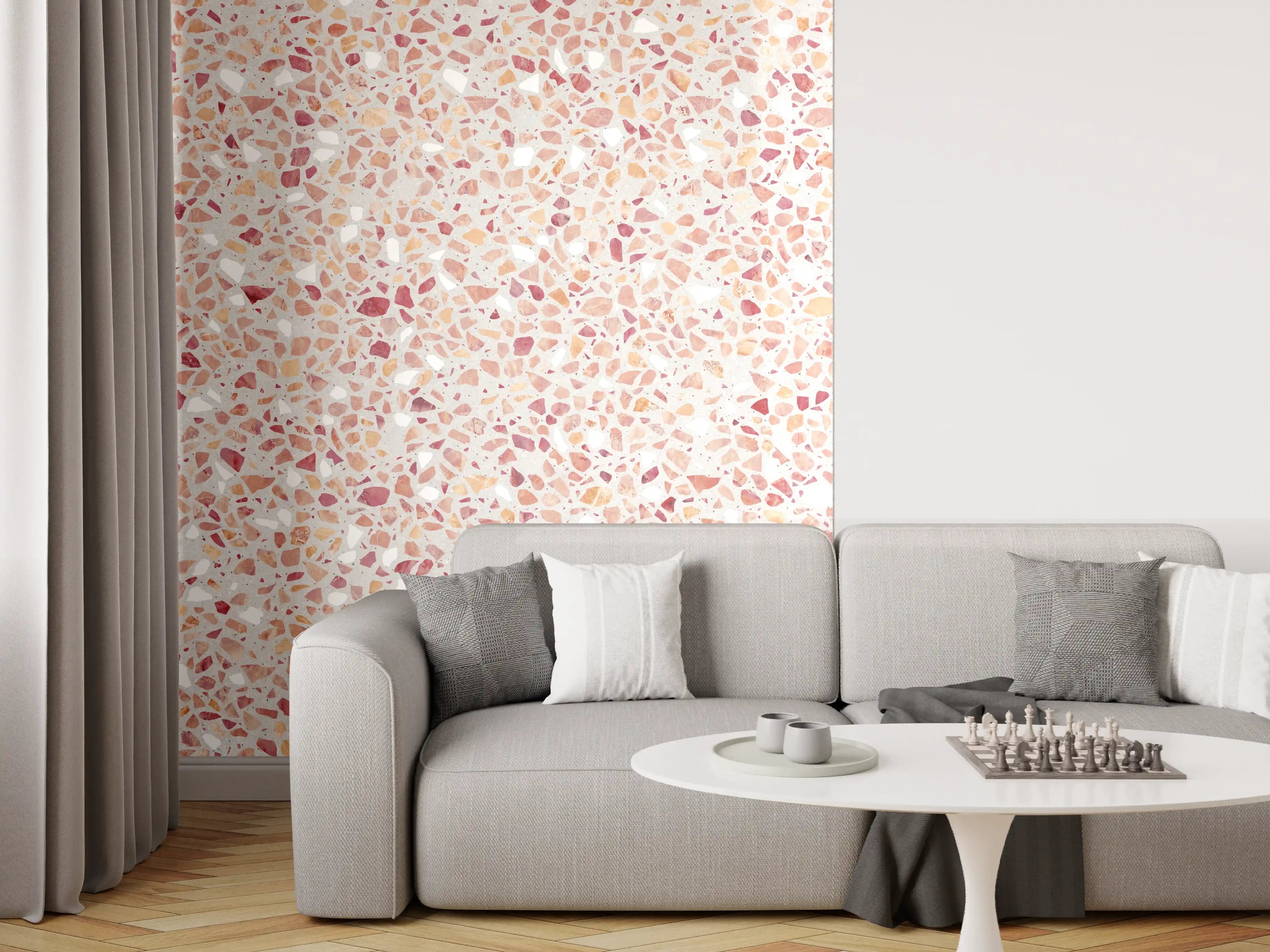 Wandverkleidung Wohnzimmer - Schöne rote Terrazzo Stein Textur