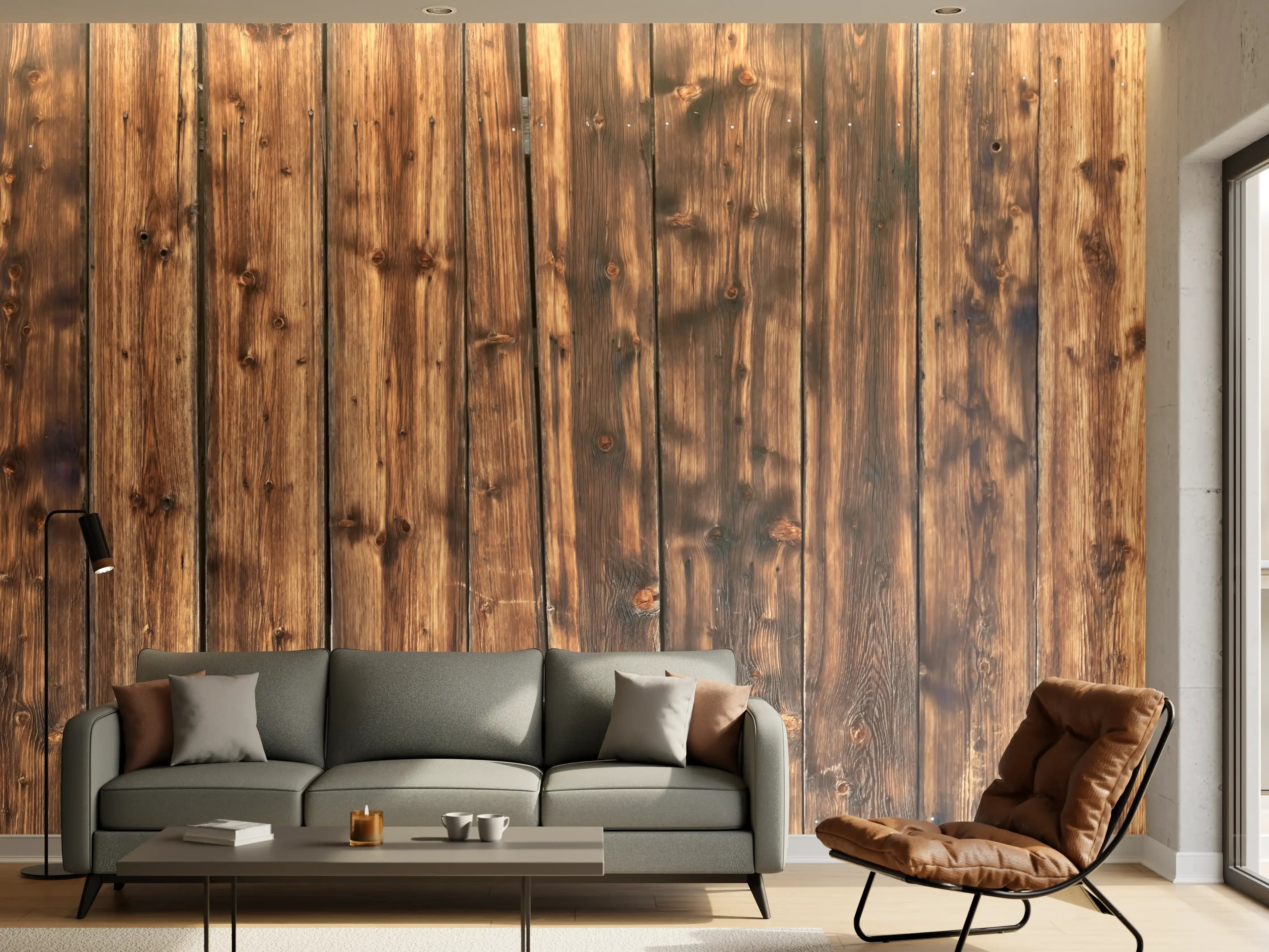 Wandverkleidung Wohnzimmer - Schöne verwitterte Hüttenwand