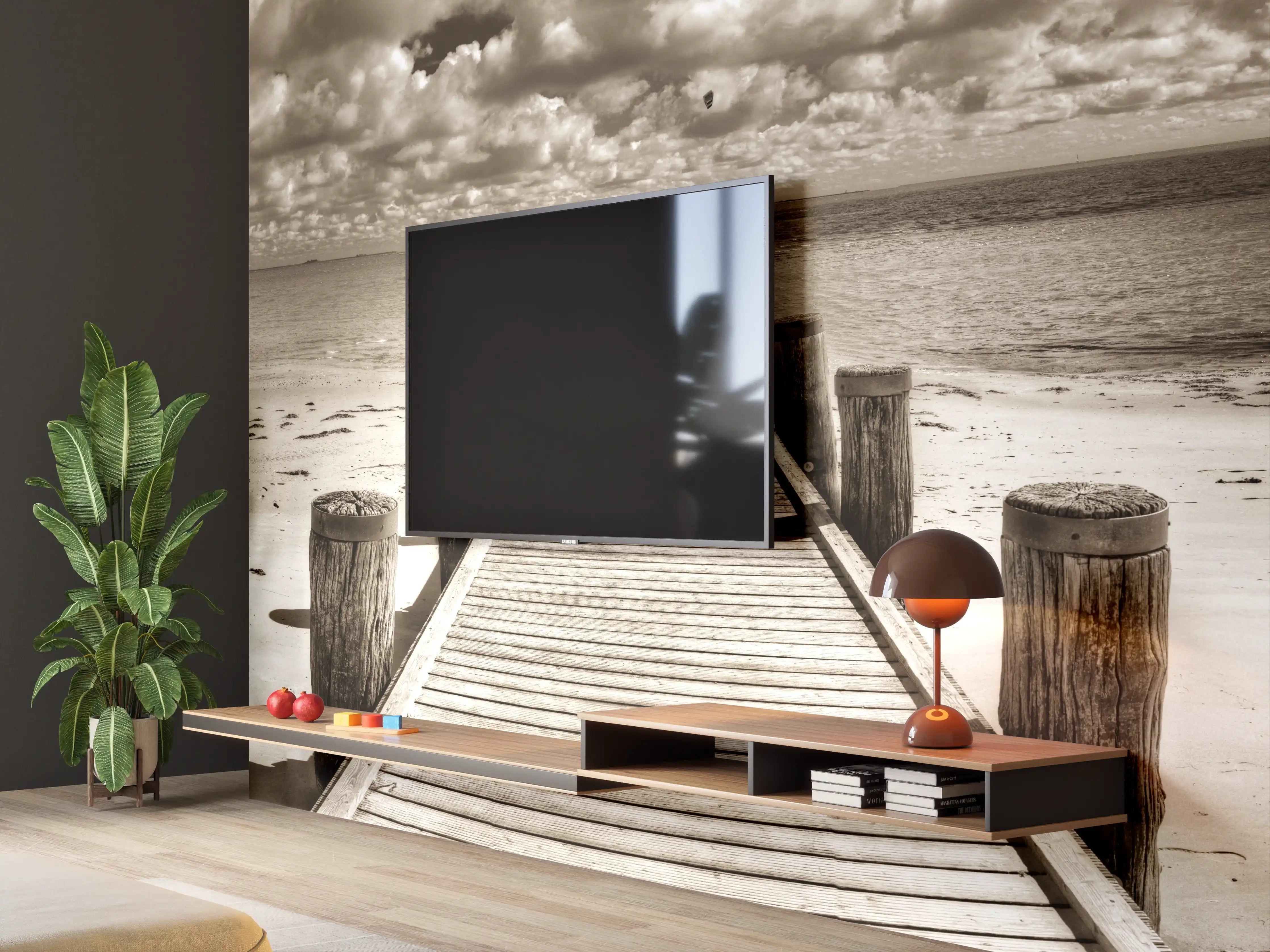 Wandverkleidung Wohnzimmer - Schöner Anlegersteg für Boote
