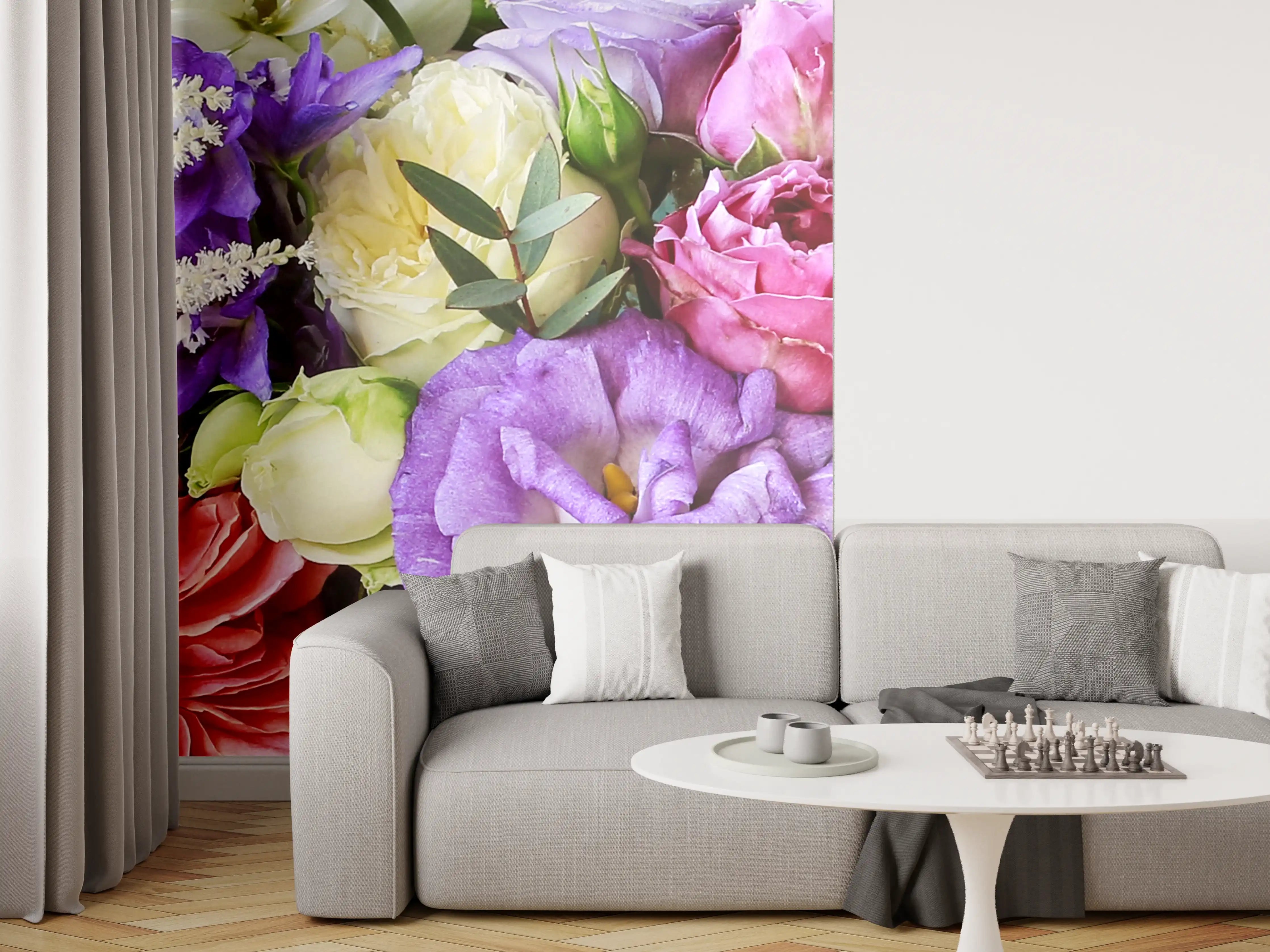 Wandverkleidung Wohnzimmer - Schöner Blumenstrauß