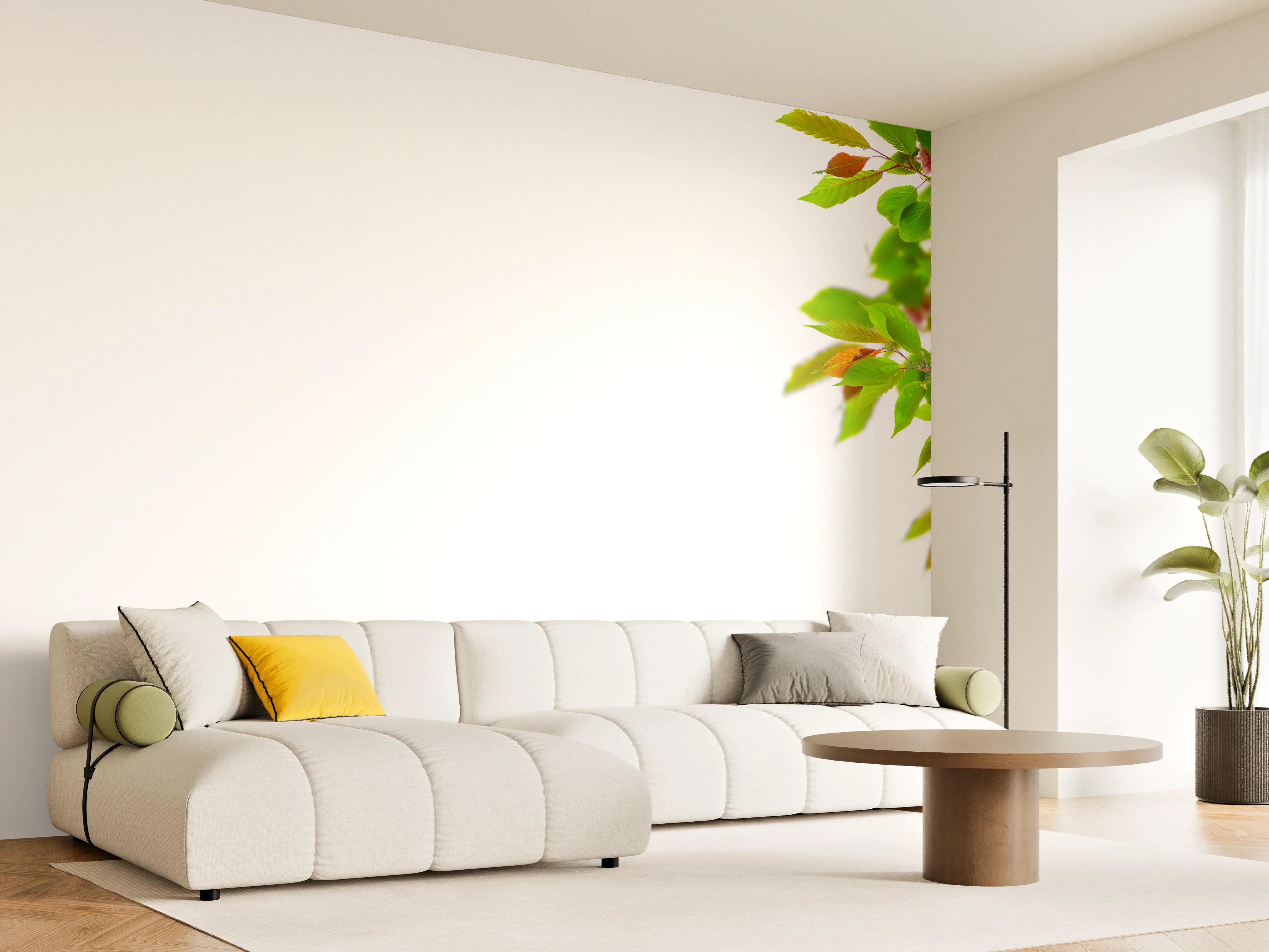 Wandverkleidung Wohnzimmer - Schöner Kirschblütenast