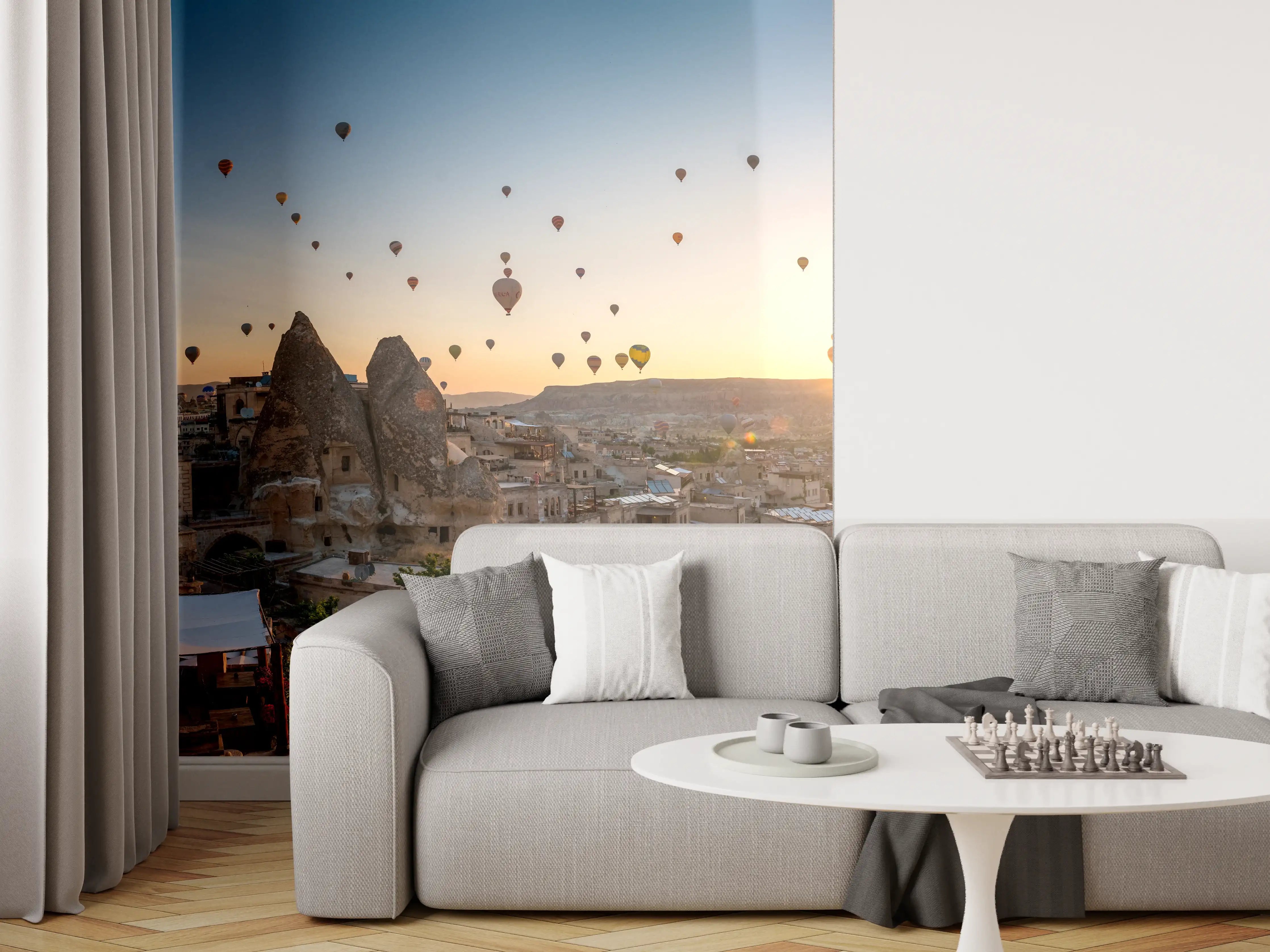 Wandverkleidung Wohnzimmer - Schöner Sonnenaufgang - Kappadokien, Türkei