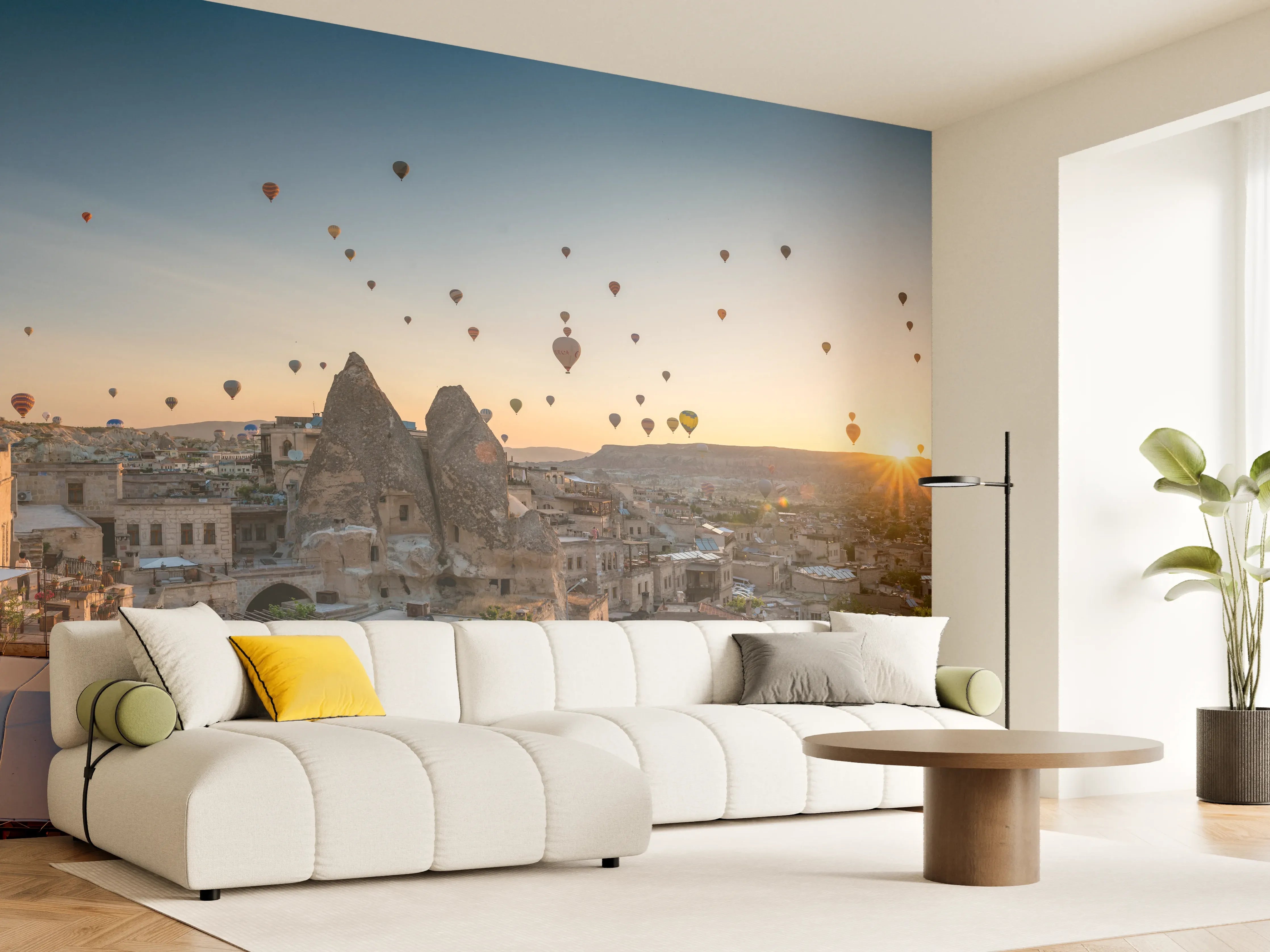 Wandverkleidung Wohnzimmer - Schöner Sonnenaufgang - Kappadokien, Türkei