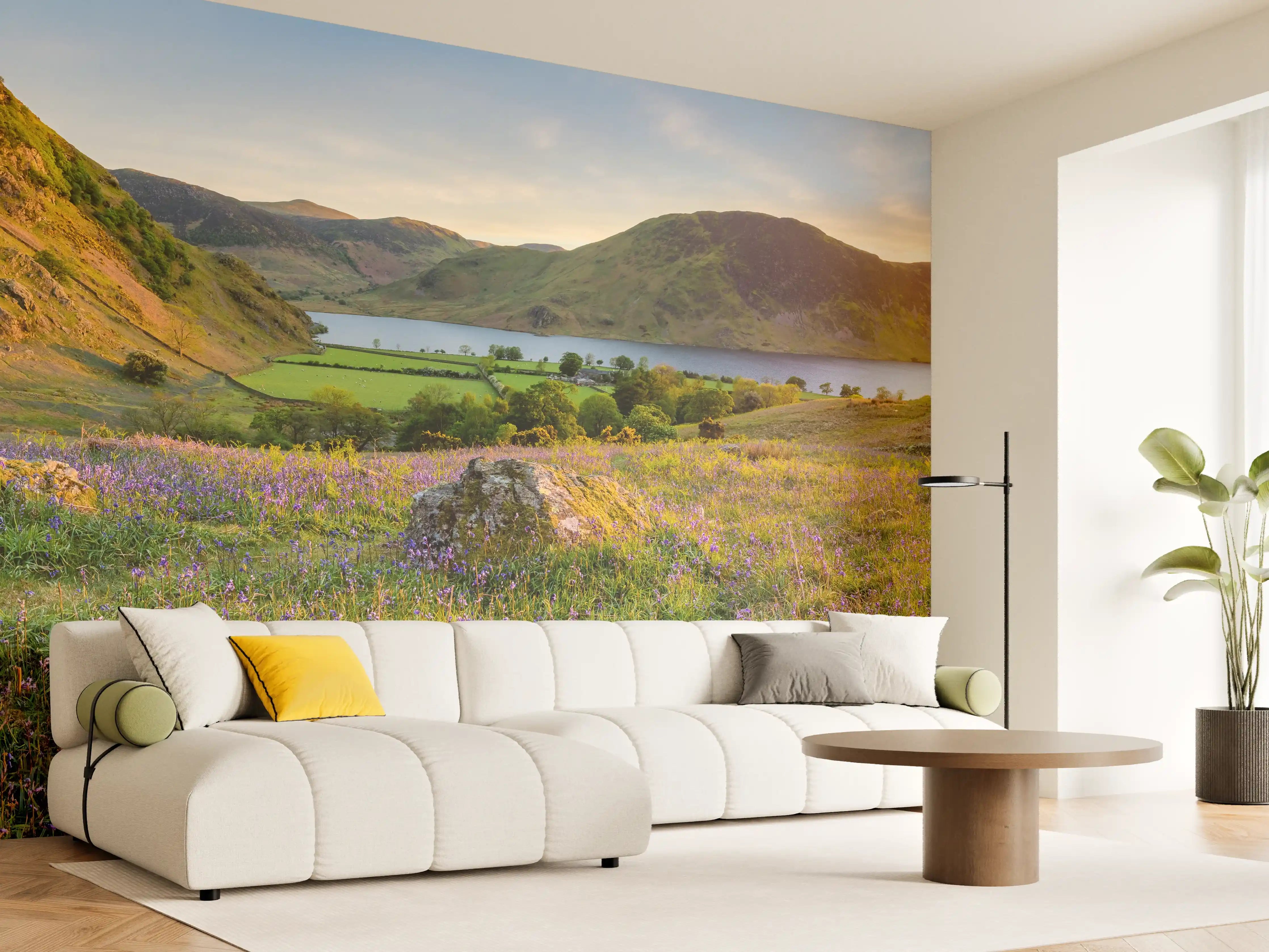 Wandverkleidung Wohnzimmer - Schöner Sonnenuntergang bei Rannerdale Knots