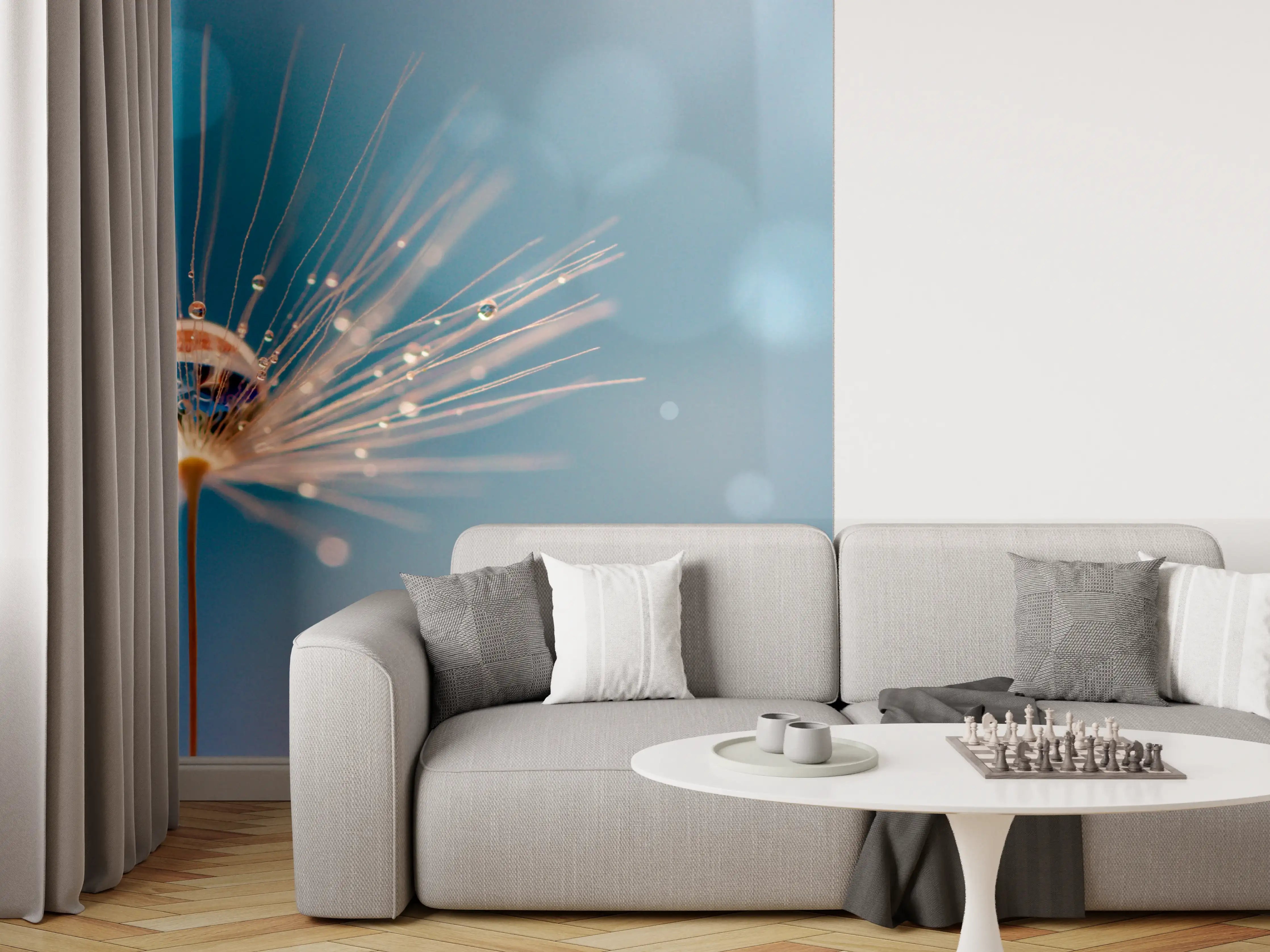 Wandverkleidung Wohnzimmer - Schönes Makrofoto einer Pusteblume