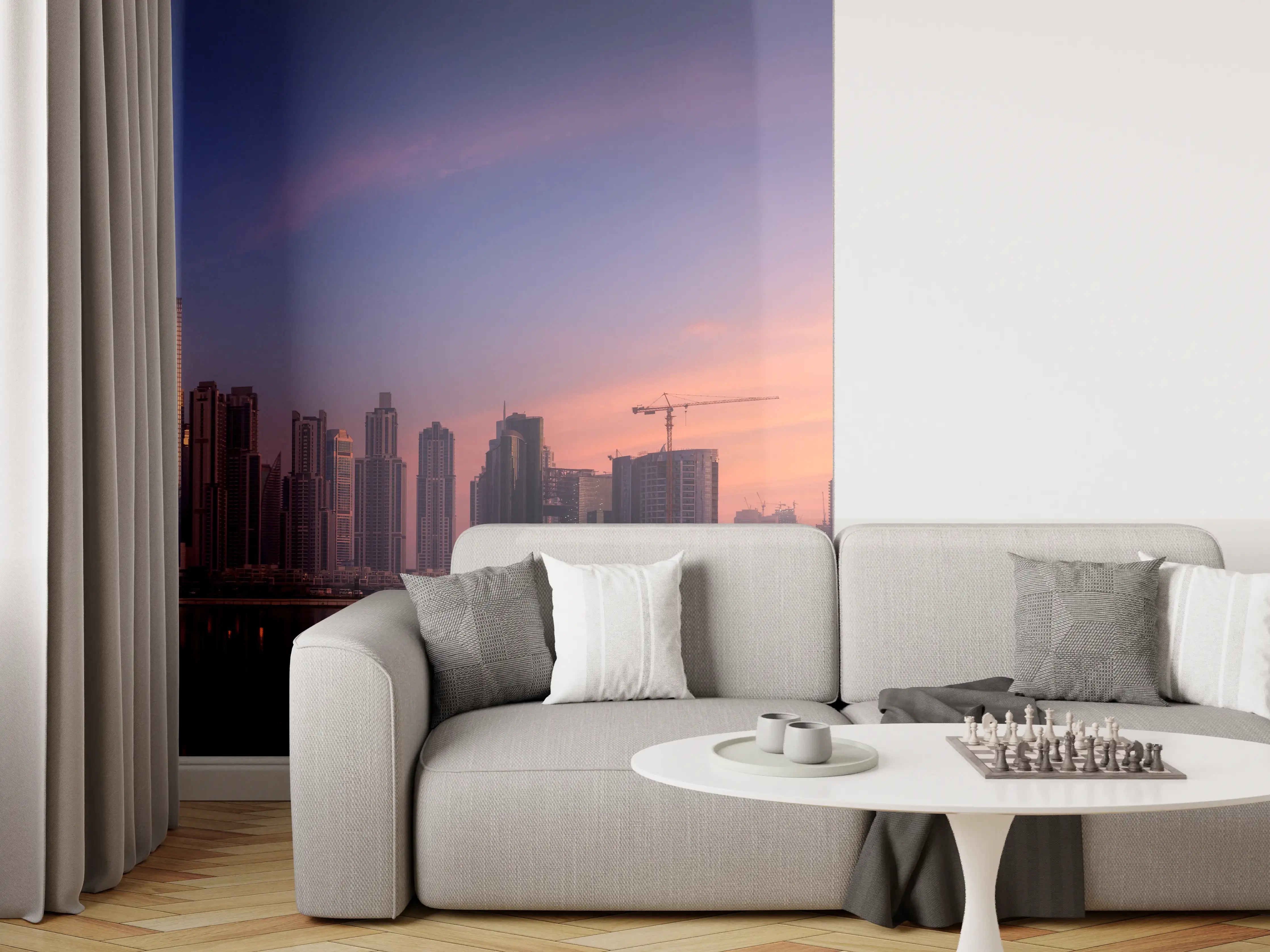Wandverkleidung Wohnzimmer - Schönes Stadtbild von Dubai