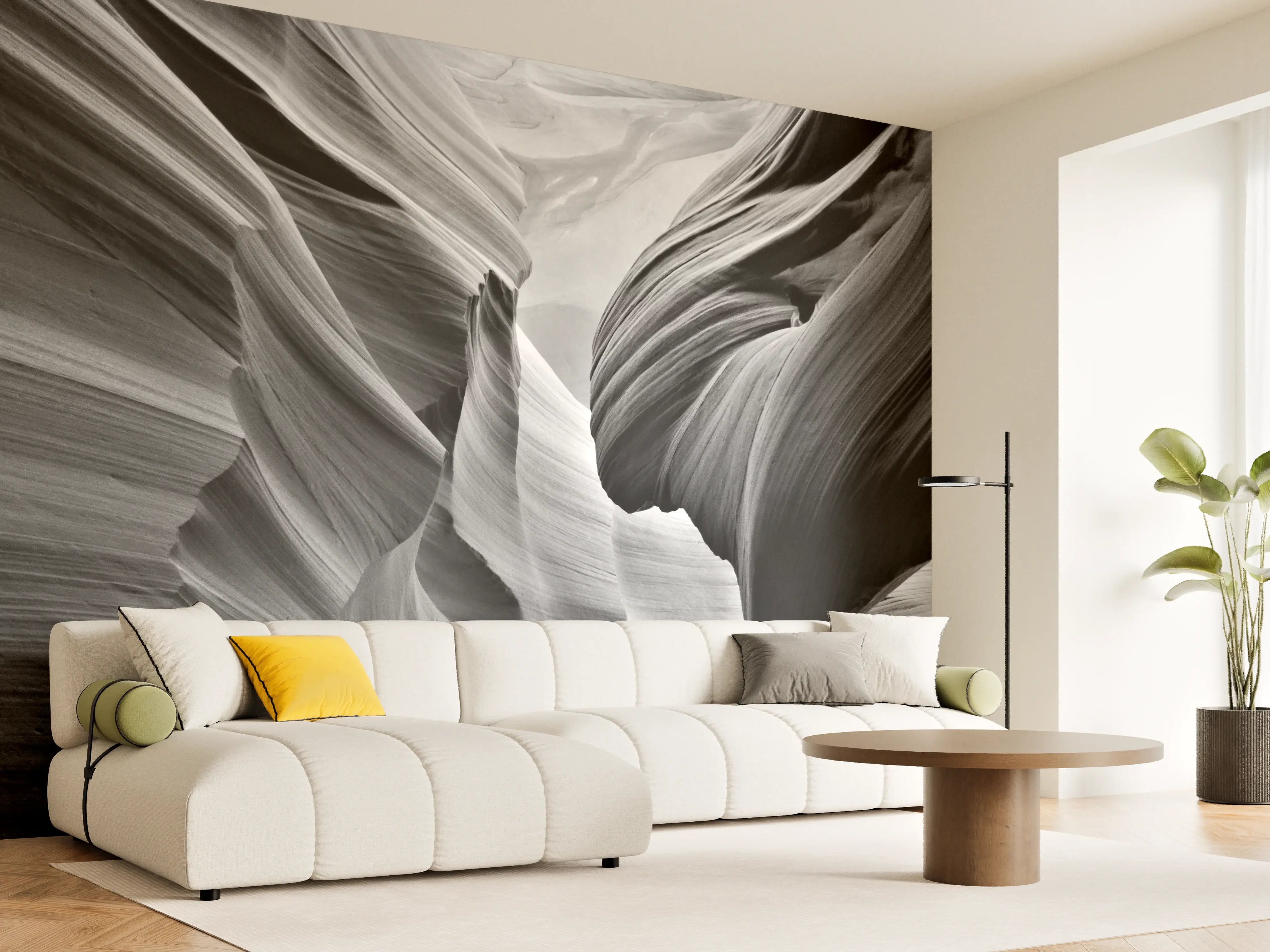 Wandverkleidung Wohnzimmer - Schwarz-Weiß-Slot Canyon Fotografie