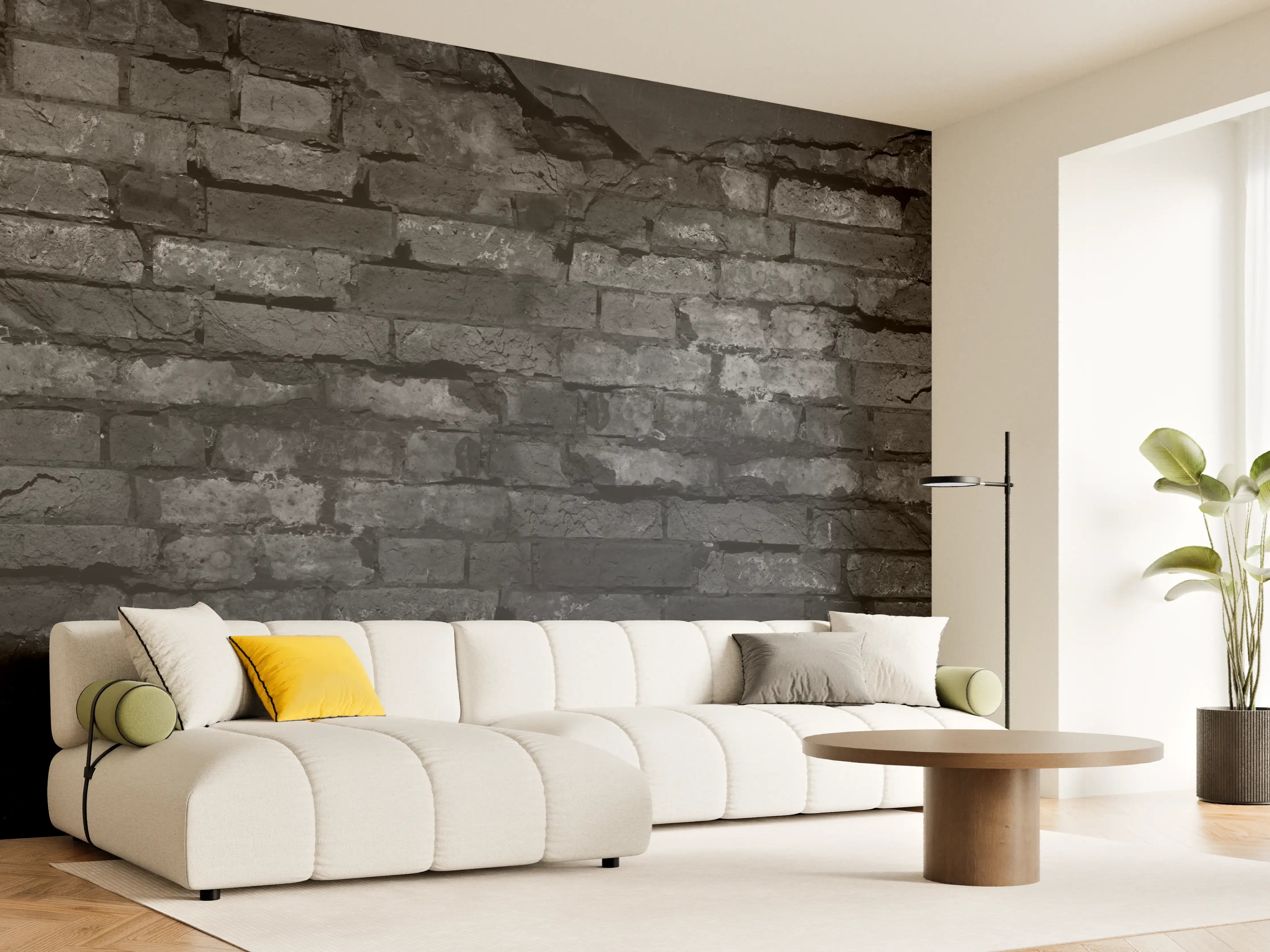 Wandverkleidung Wohnzimmer - Schwarze alte Backsteinmauer