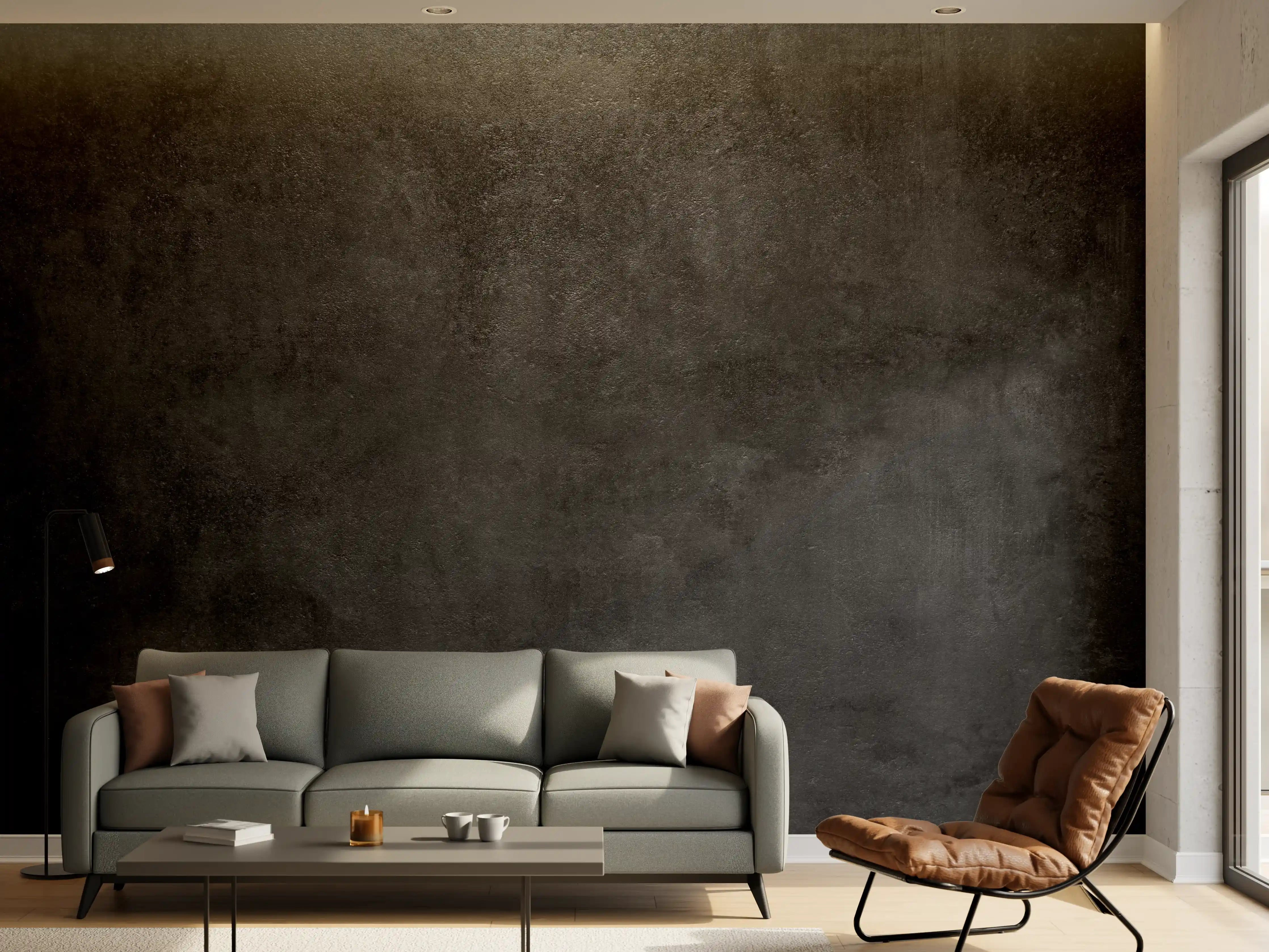 Wandverkleidung Wohnzimmer - Schwarzgraues Twill-Textil mit Textur