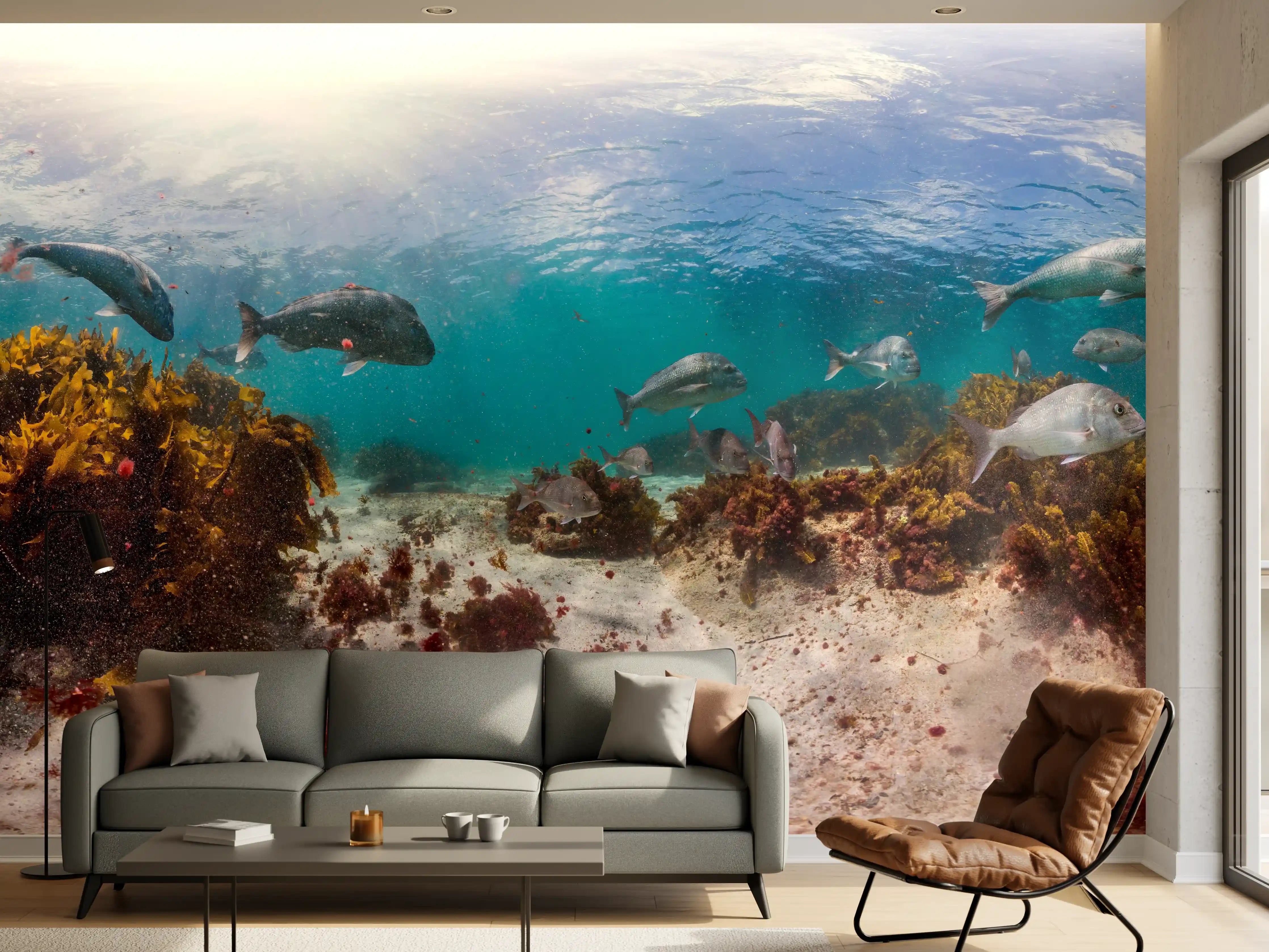 Wandverkleidung Wohnzimmer - Seetang und Fisch in Neuseeland