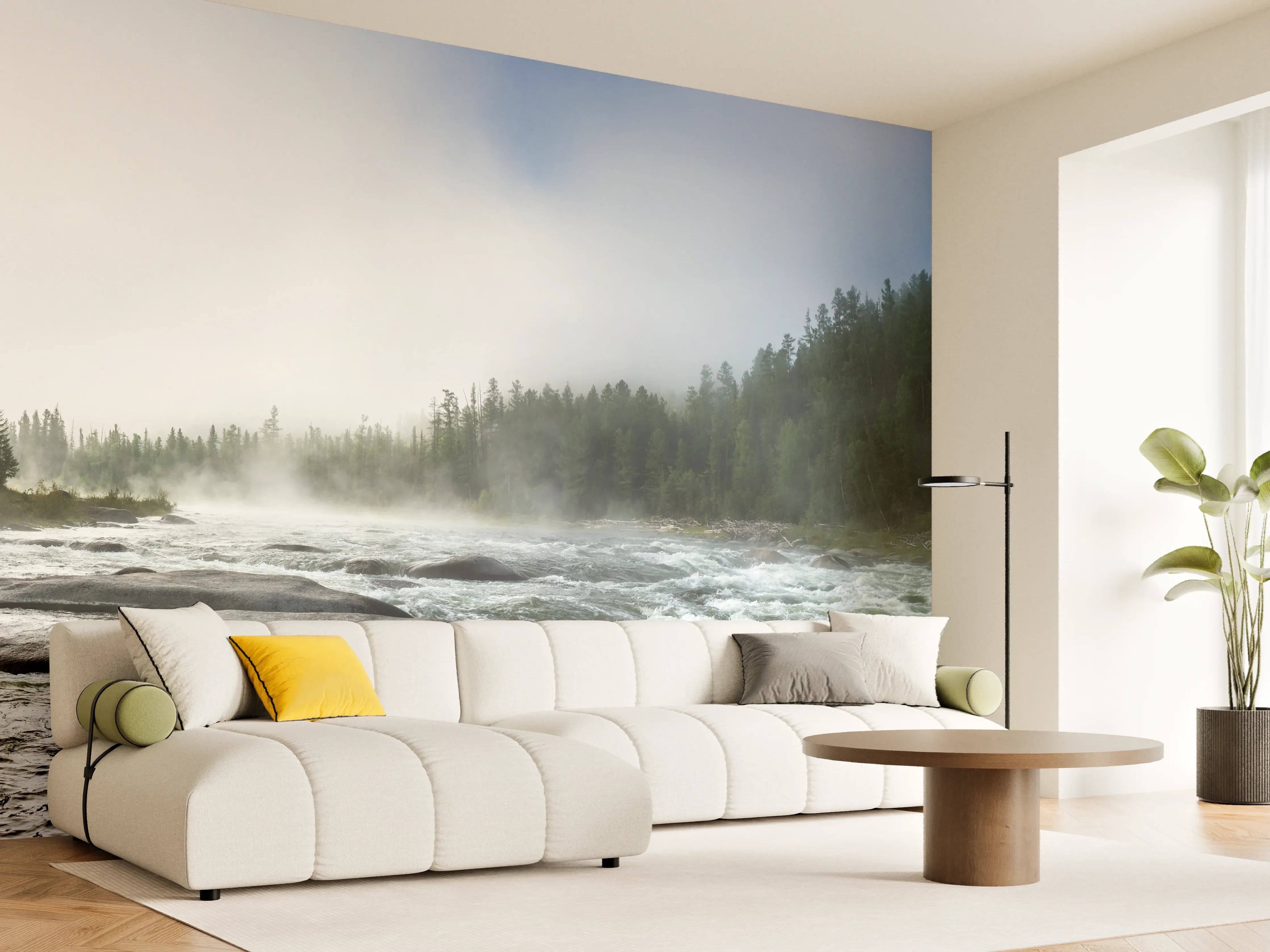 Wandverkleidung Wohnzimmer - Sibirischer Fluss Balyiktyig