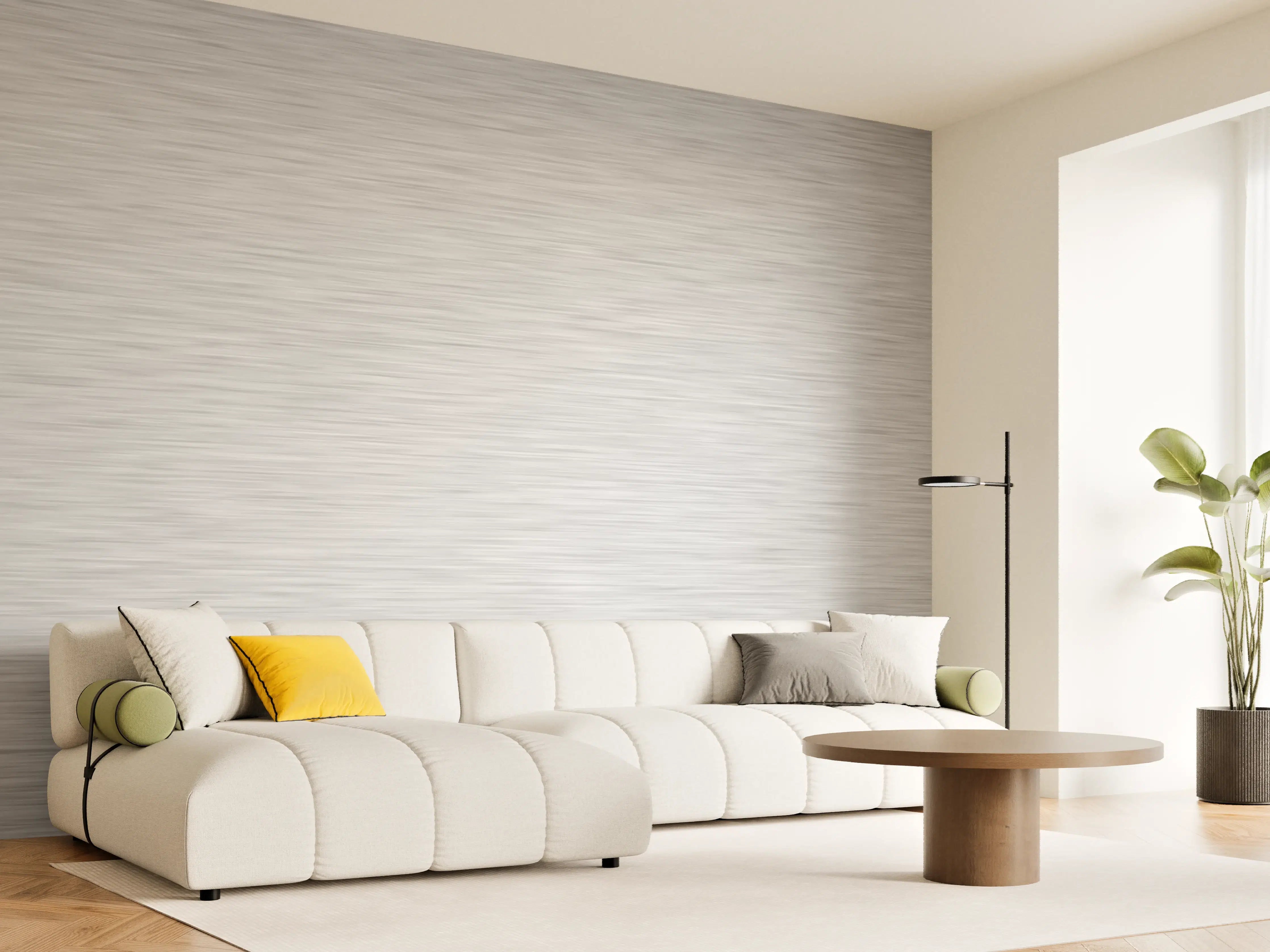Wandverkleidung Wohnzimmer - Silver - ALU Prime - Metall Gebürstet