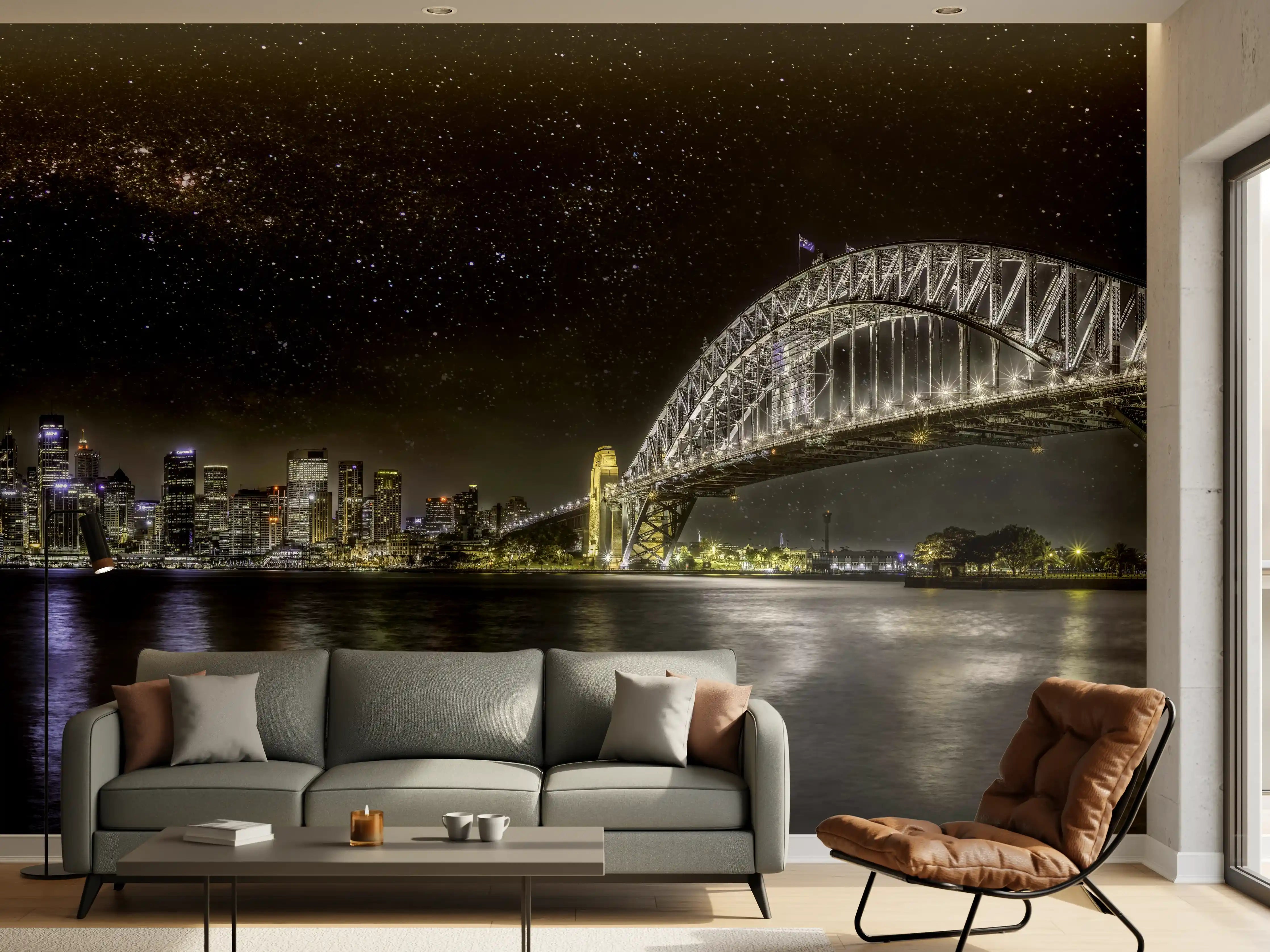 Wandverkleidung Wohnzimmer - Skyline - Sydney