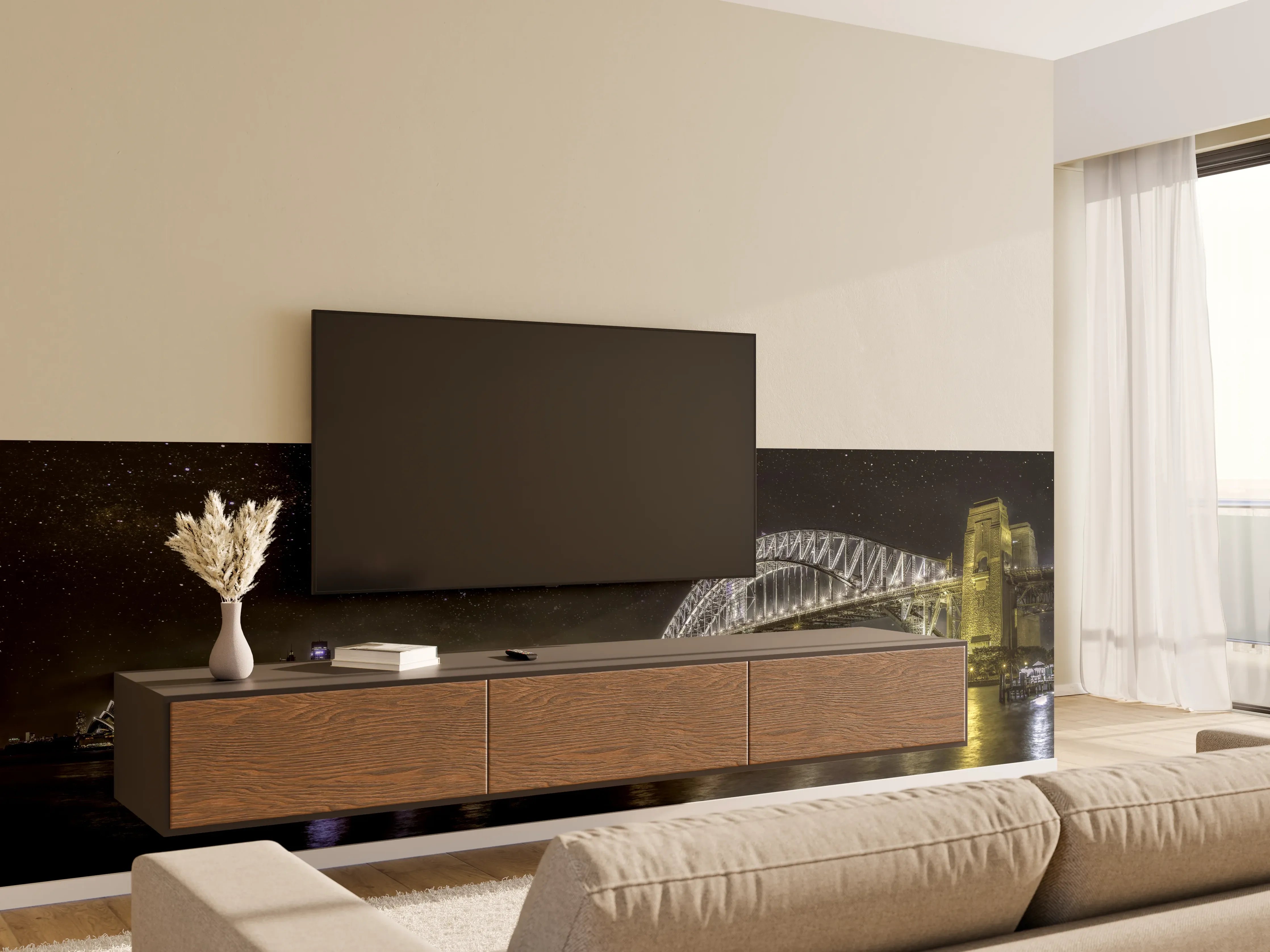 Wandverkleidung Wohnzimmer - Skyline - Sydney