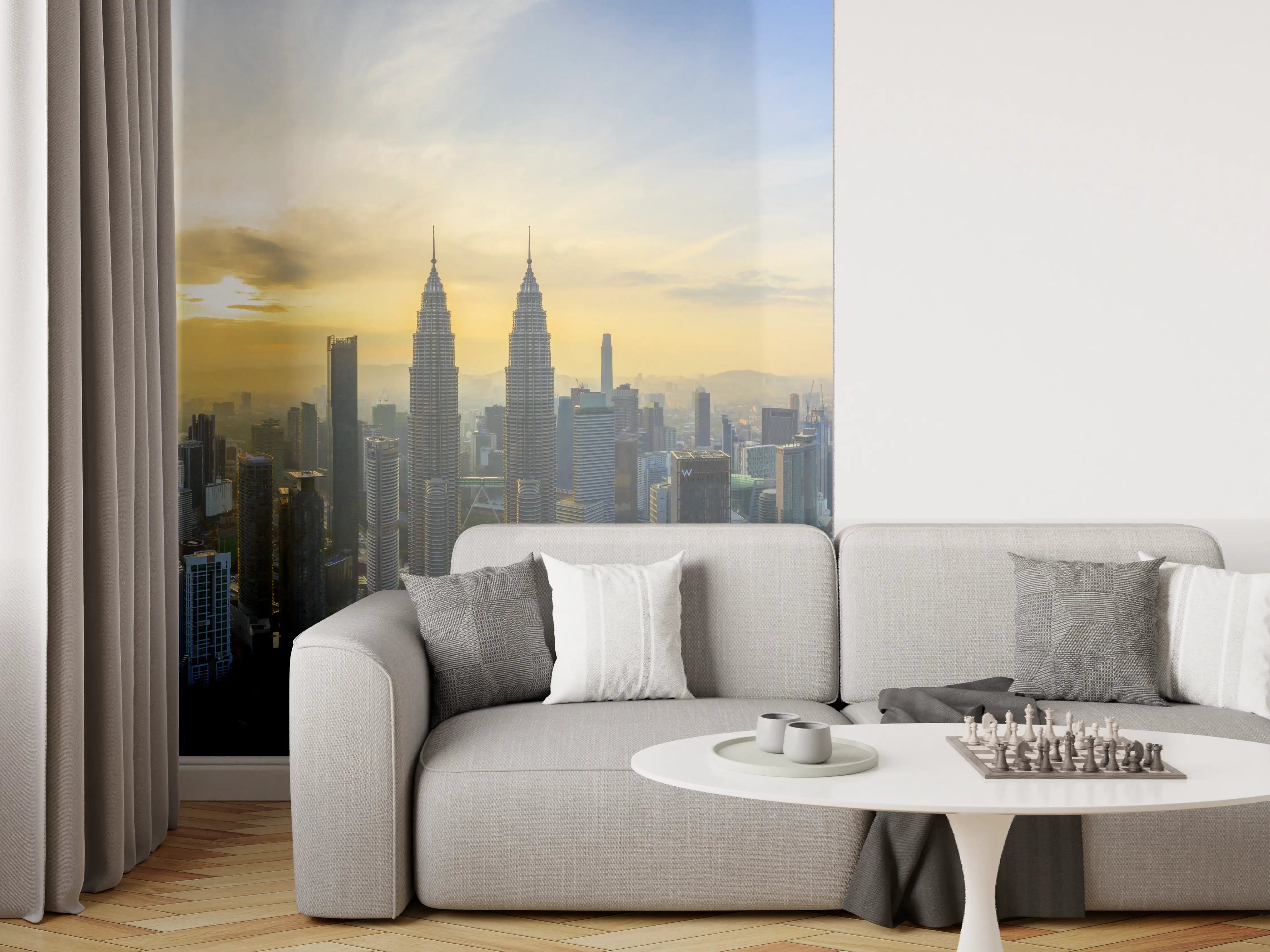 Wandverkleidung Wohnzimmer - Skyline Kuala Lumpur City