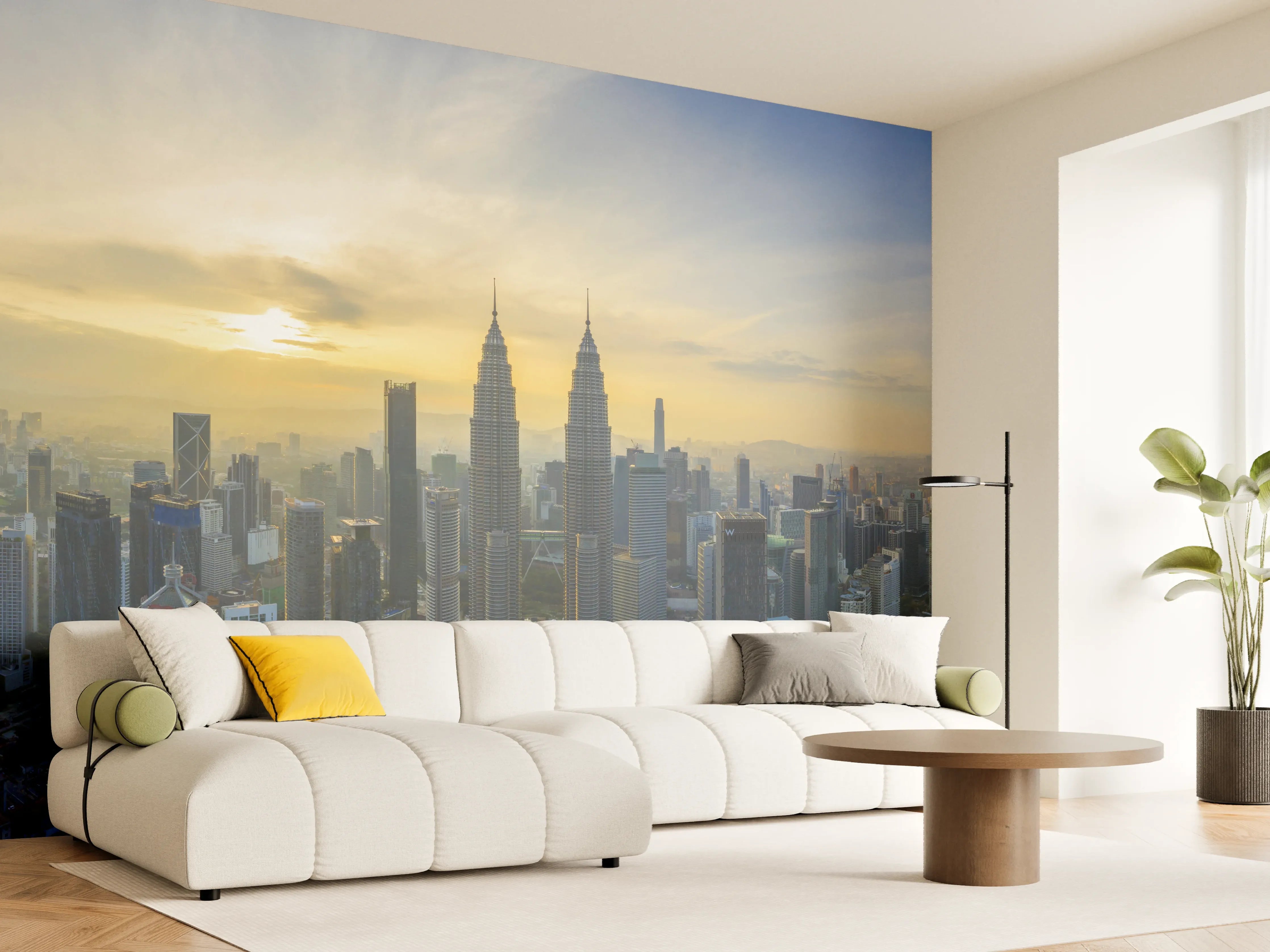 Wandverkleidung Wohnzimmer - Skyline Kuala Lumpur City