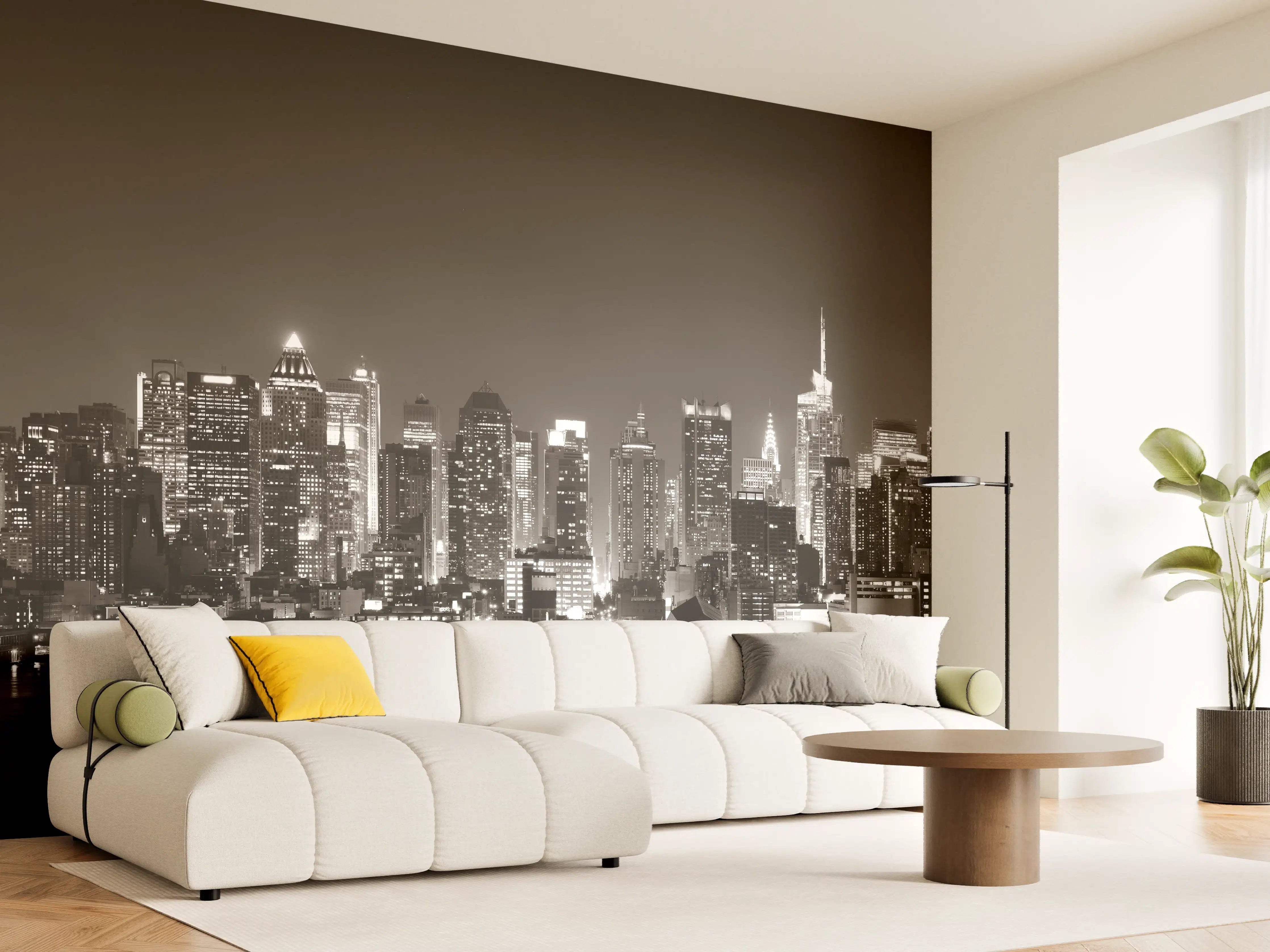 Wandverkleidung Wohnzimmer - Skyline von Midtown Manhattan