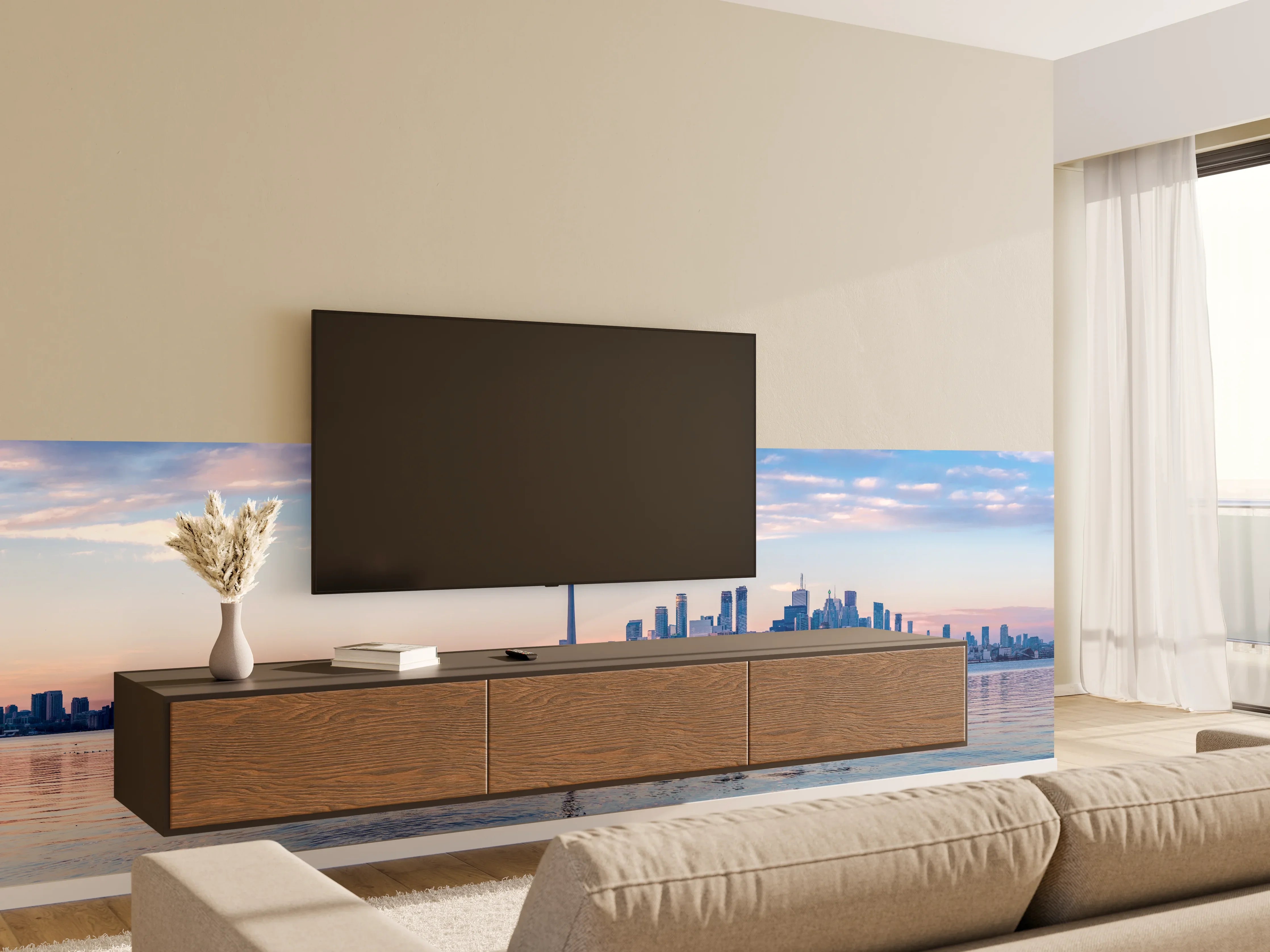 Wandverkleidung Wohnzimmer - Skyline von Toronto