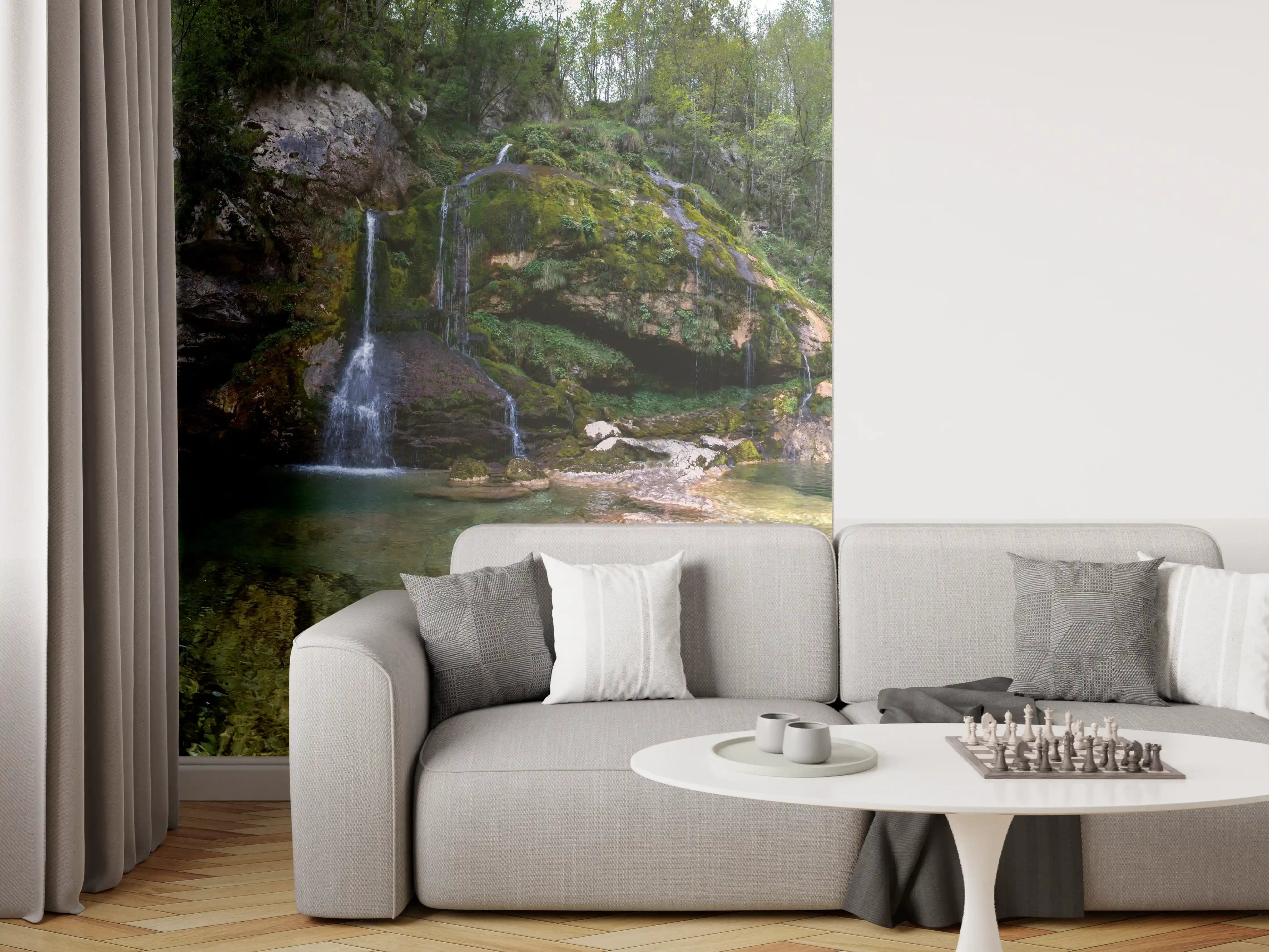 Wandverkleidung Wohnzimmer - Sommerliche Atmosphäre in den Slowenischen Alpen