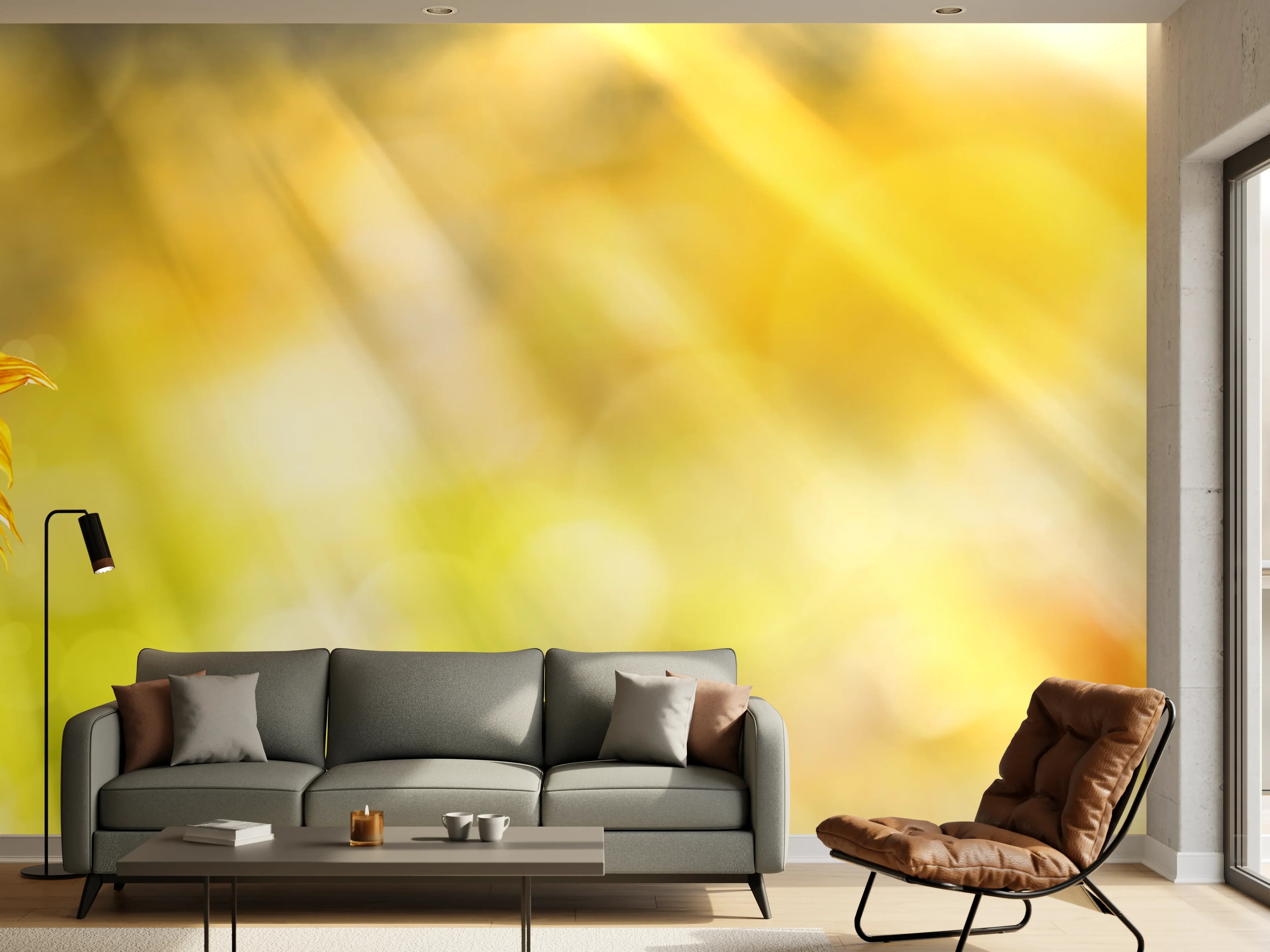 Wandverkleidung Wohnzimmer - Sonnenblume