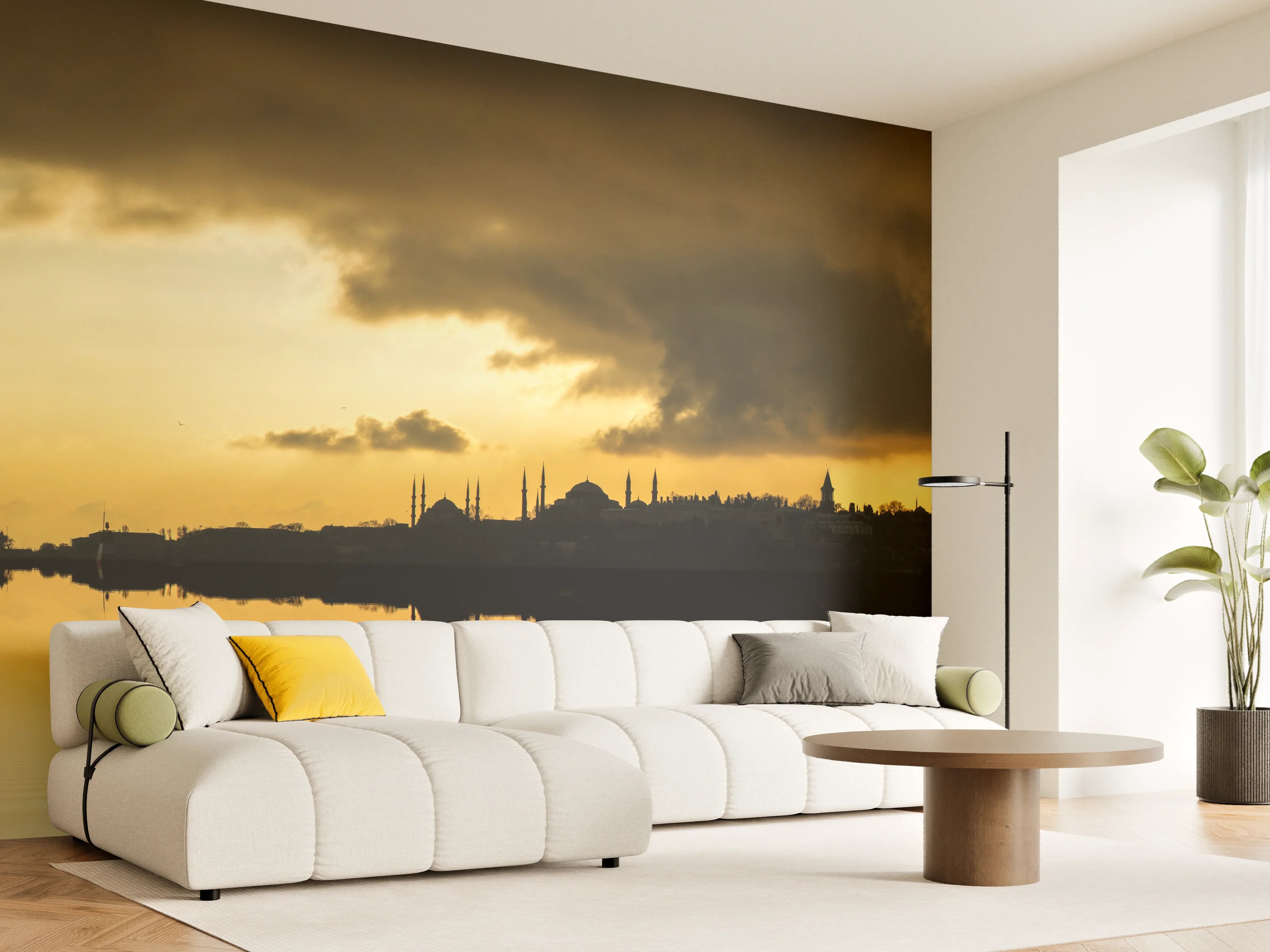 Wandverkleidung Wohnzimmer - Sonnenuntergang Istanbul - Kiz kulesi