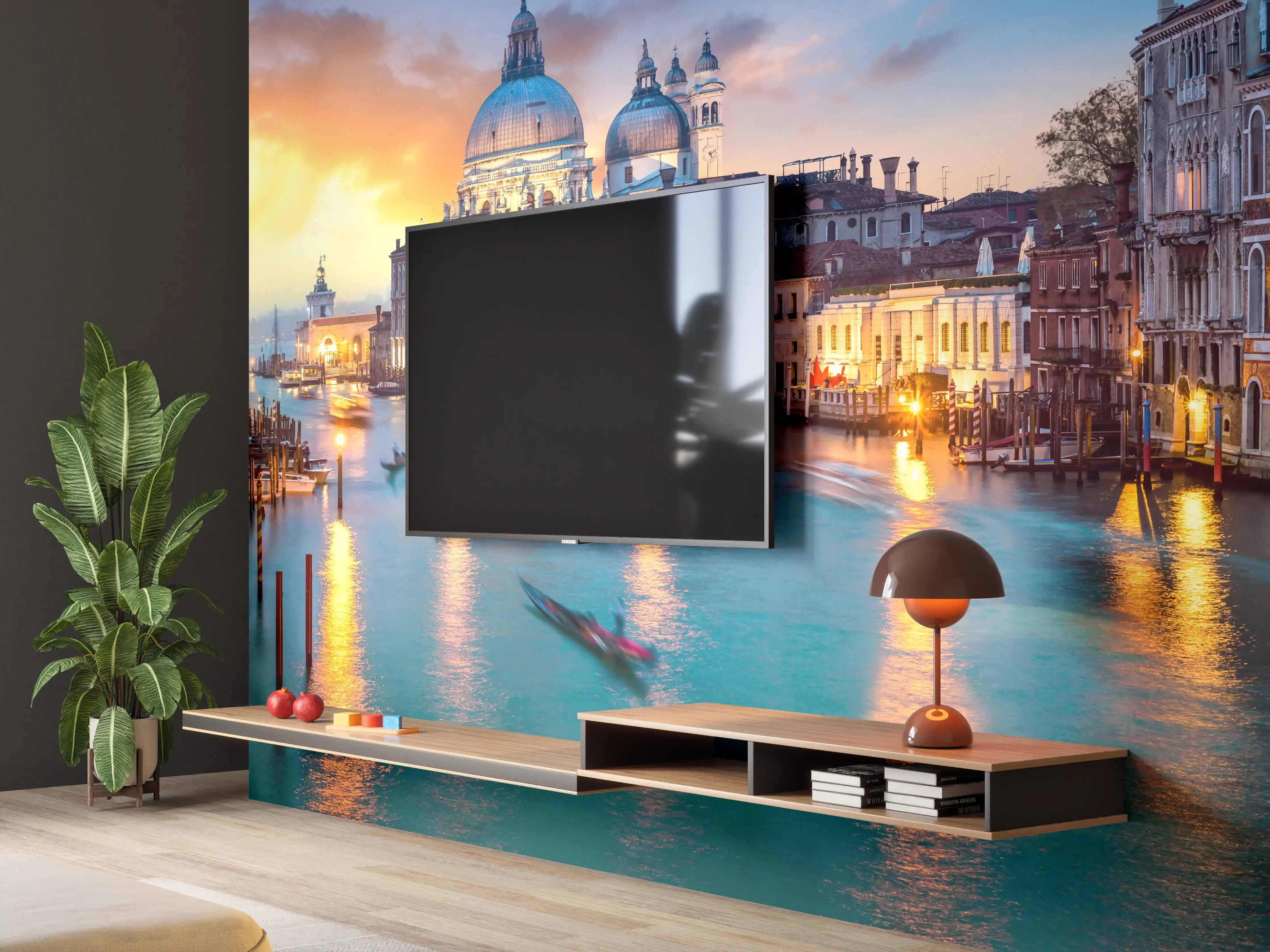 Wandverkleidung Wohnzimmer - Sonnenuntergang am Canal Grande - Venedig