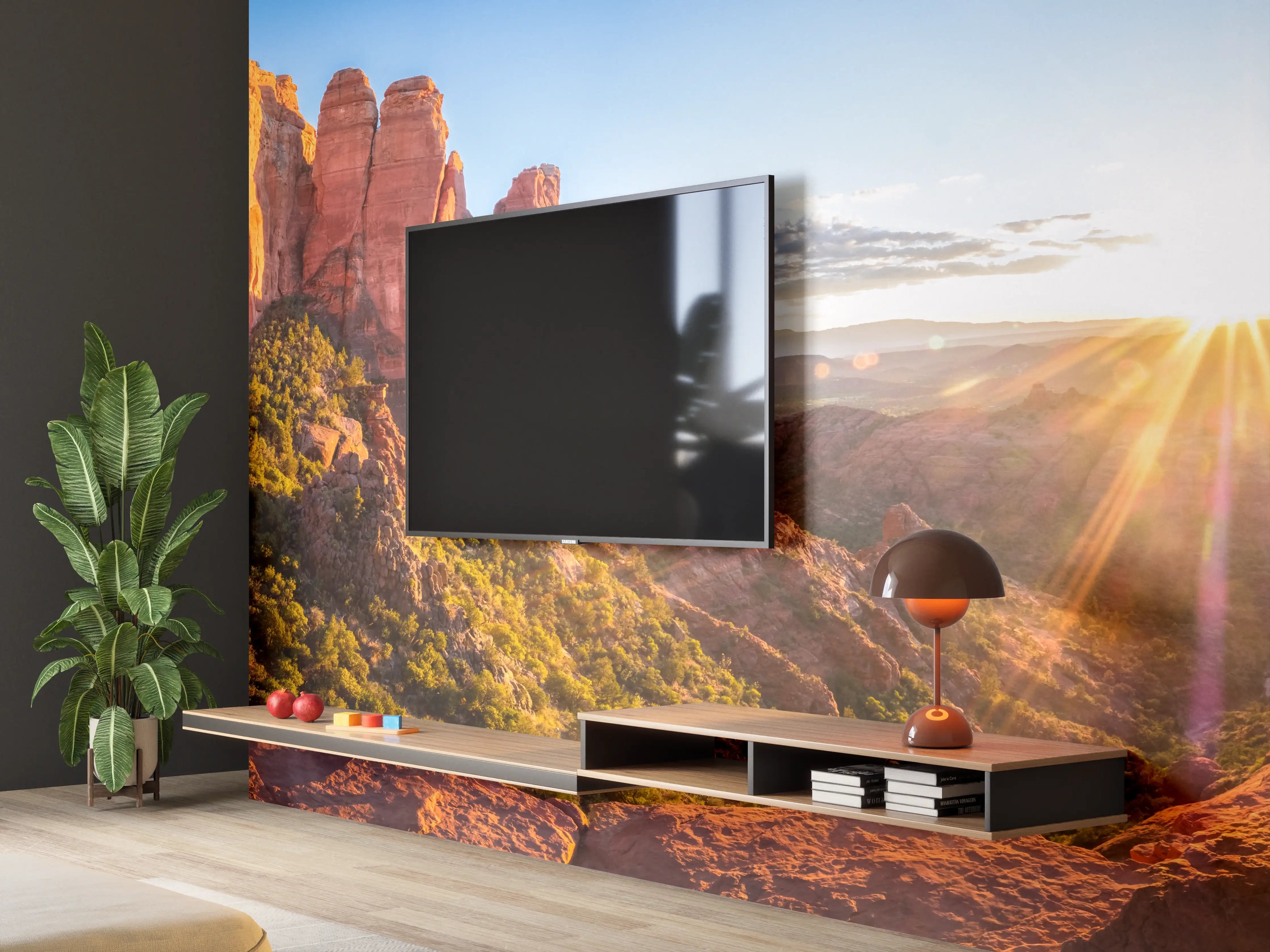 Wandverkleidung Wohnzimmer - Sonnenuntergang in Sedona