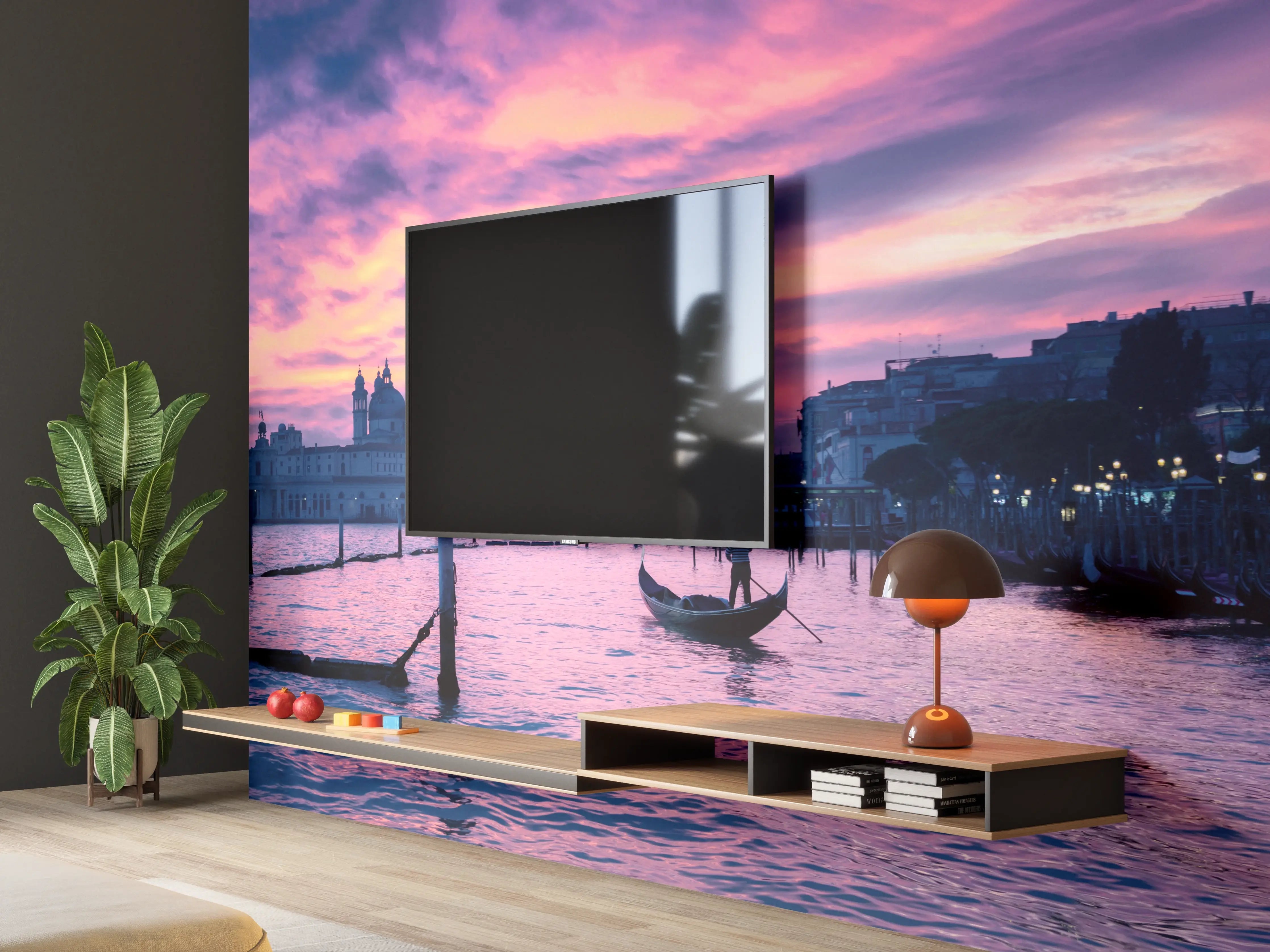 Wandverkleidung Wohnzimmer - Sonnenuntergang in Venedig