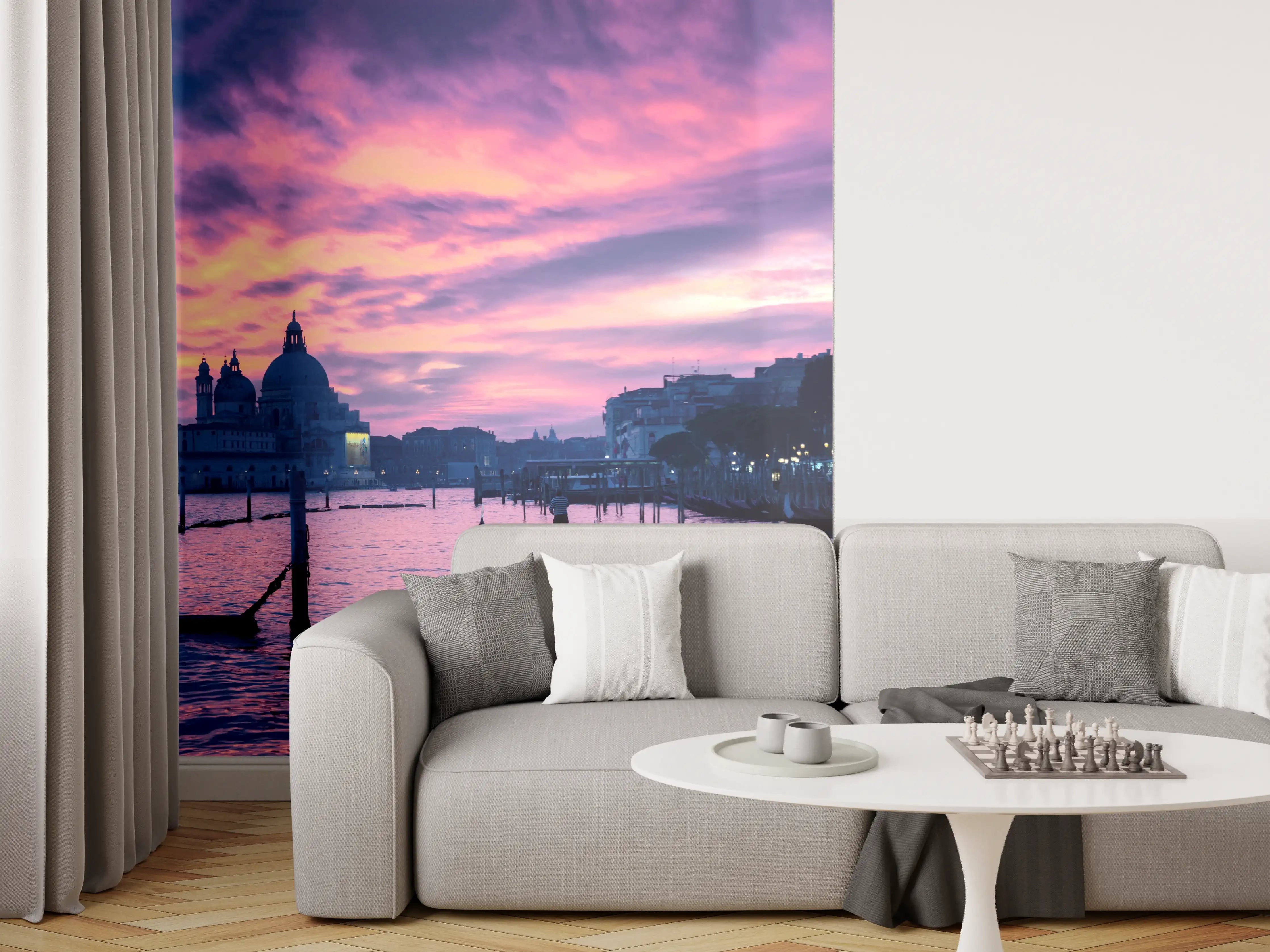 Wandverkleidung Wohnzimmer - Sonnenuntergang in Venedig