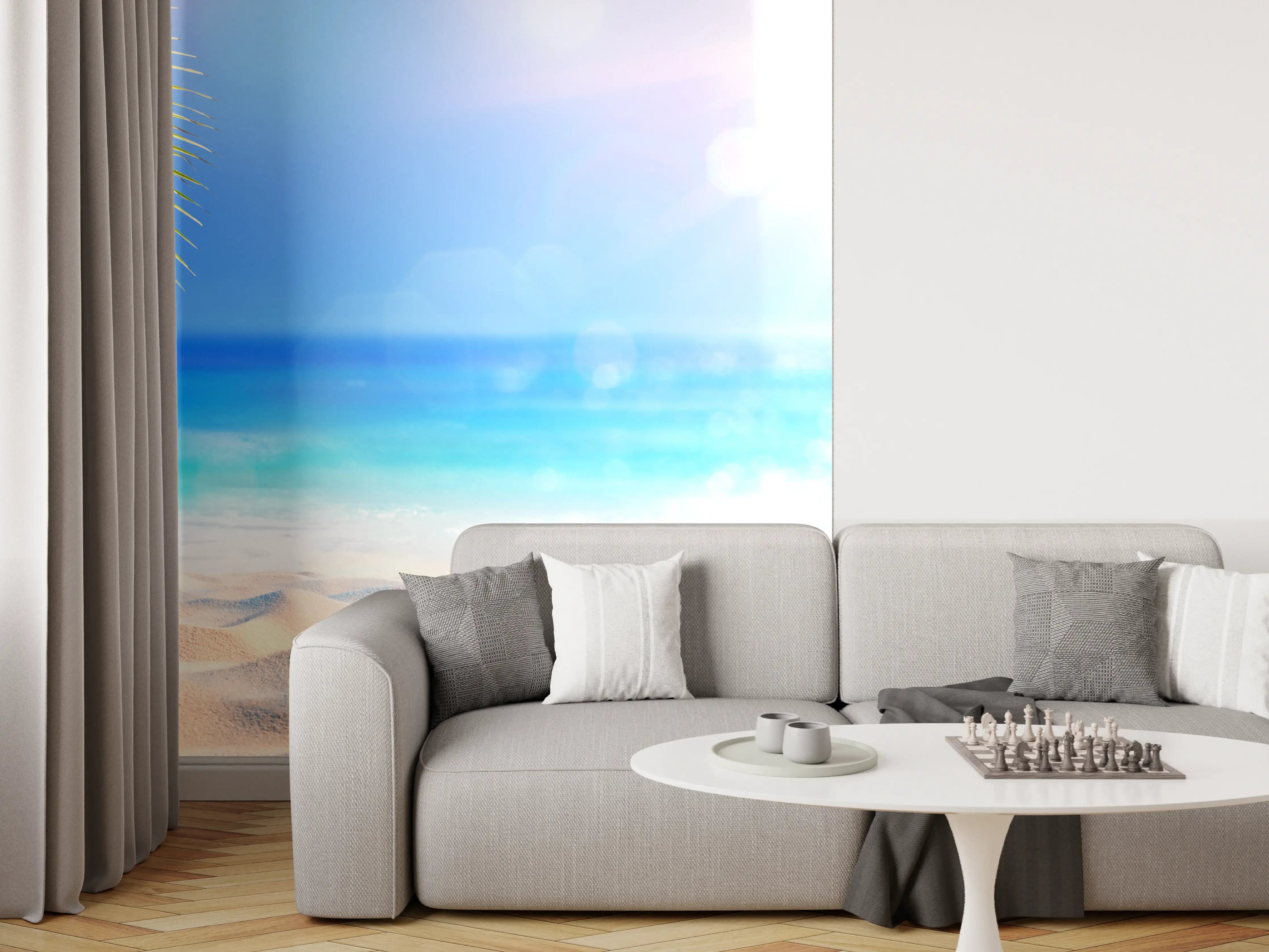 Wandverkleidung Wohnzimmer - Sonniger tropischer Strand