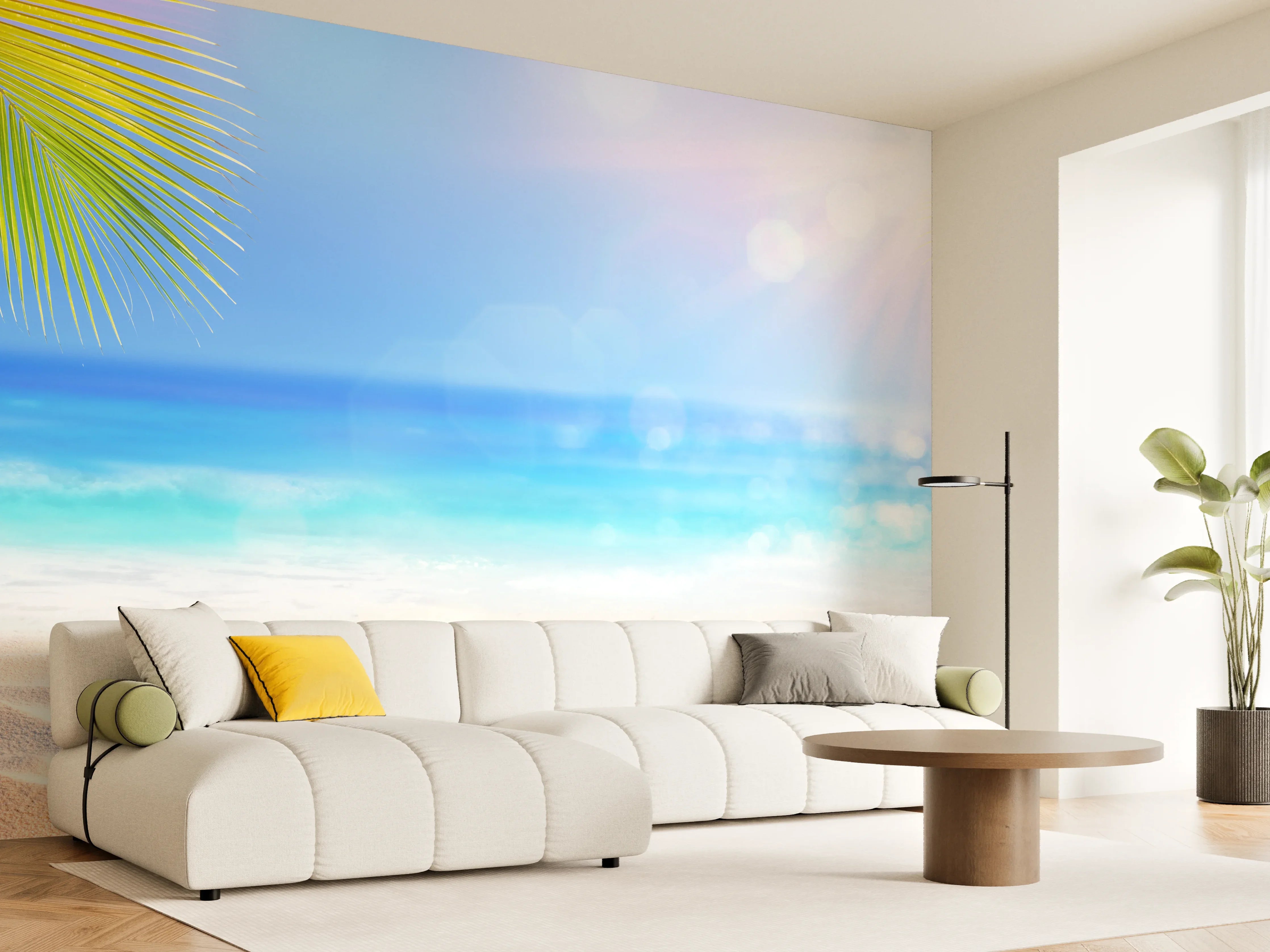 Wandverkleidung Wohnzimmer - Sonniger tropischer Strand