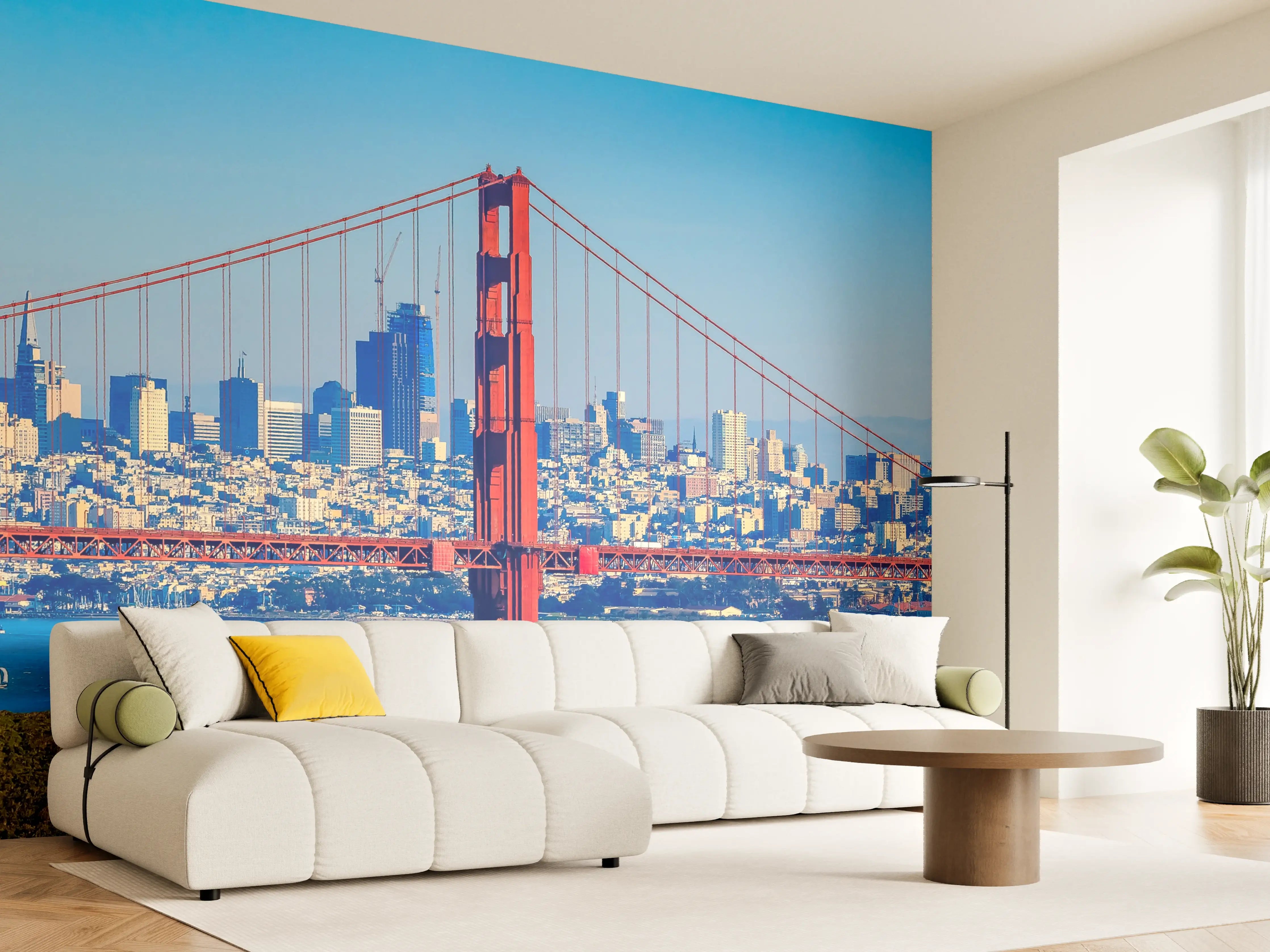 Wandverkleidung Wohnzimmer - Spektakuläre Aussicht auf San Francisco und die Golden Gate Bridge